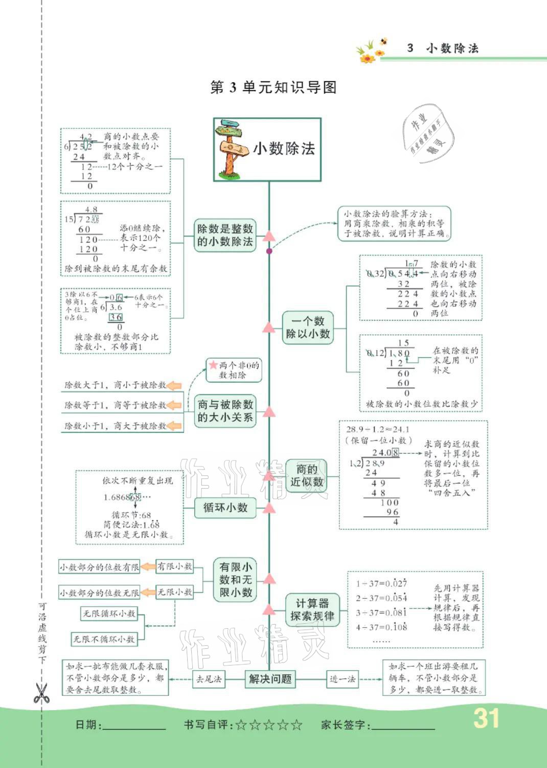 2021年小學(xué)一課三練我的作業(yè)本五年級數(shù)學(xué)上冊人教版 參考答案第31頁