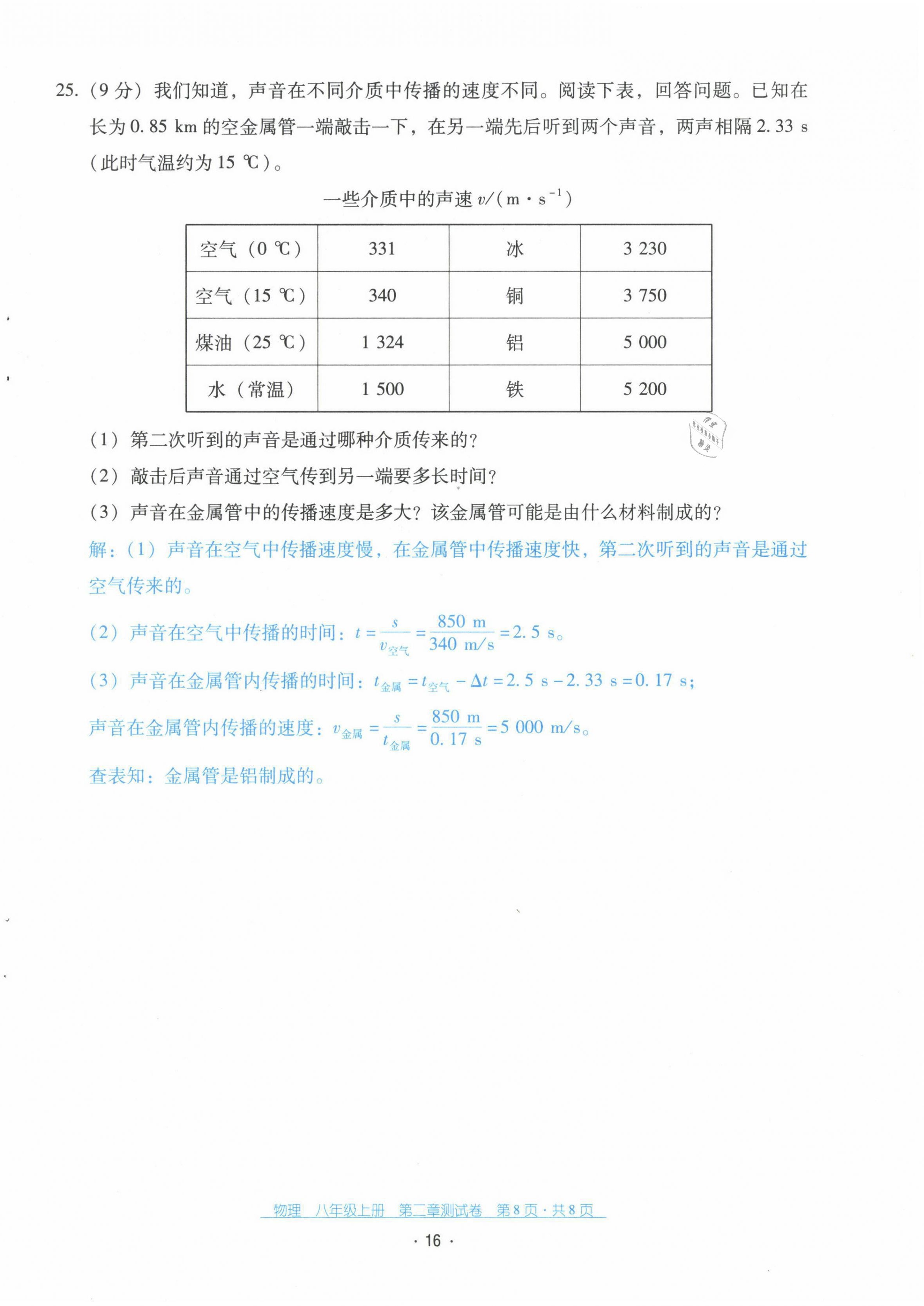 2021年云南省標(biāo)準(zhǔn)教輔優(yōu)佳學(xué)案八年級物理上冊人教版 第17頁