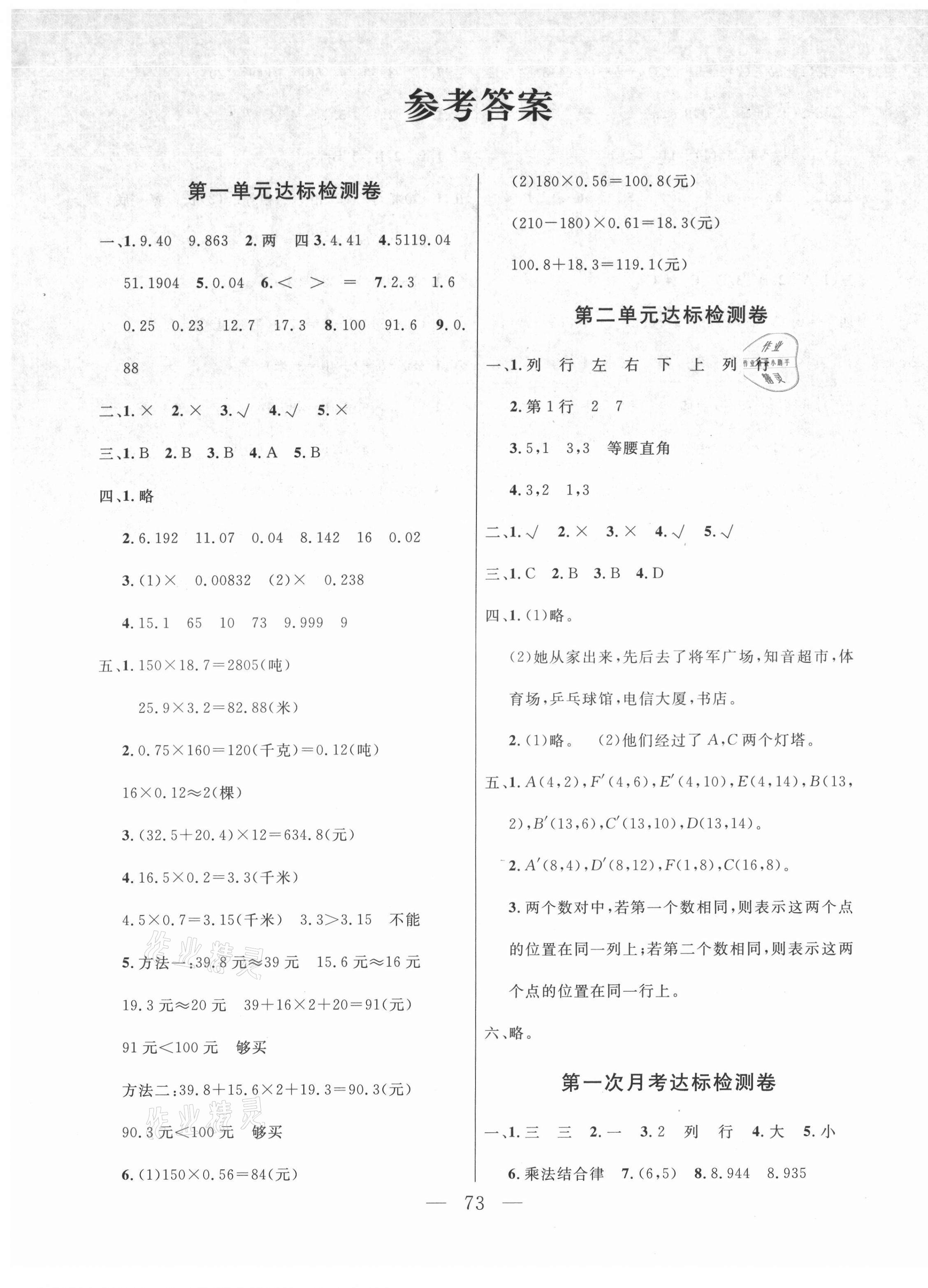 2021年齊鑫傳媒好成績(jī)1加1學(xué)習(xí)導(dǎo)航五年級(jí)數(shù)學(xué)上冊(cè)人教版 第1頁(yè)