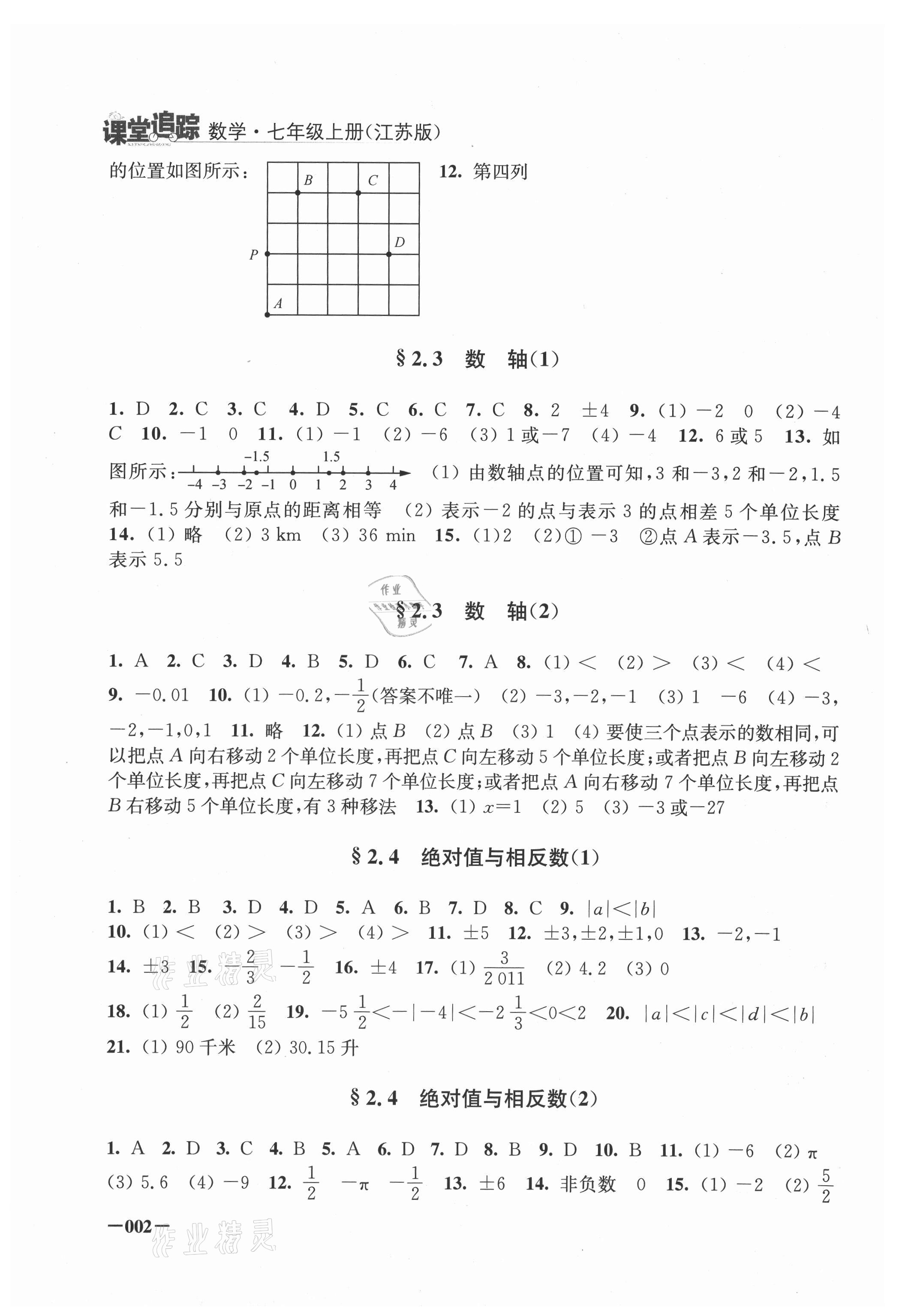 2021年課堂追蹤七年級(jí)數(shù)學(xué)上冊(cè)蘇科版 第2頁(yè)