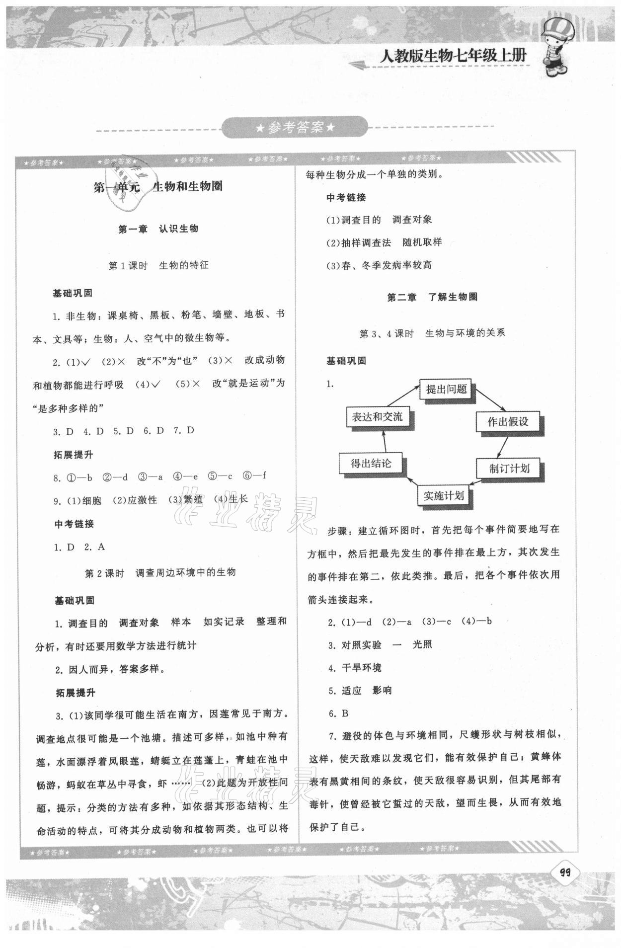 2021年同步實(shí)踐評(píng)價(jià)課程基礎(chǔ)訓(xùn)練湖南少年兒童出版社七年級(jí)生物上冊(cè)人教版 第1頁(yè)