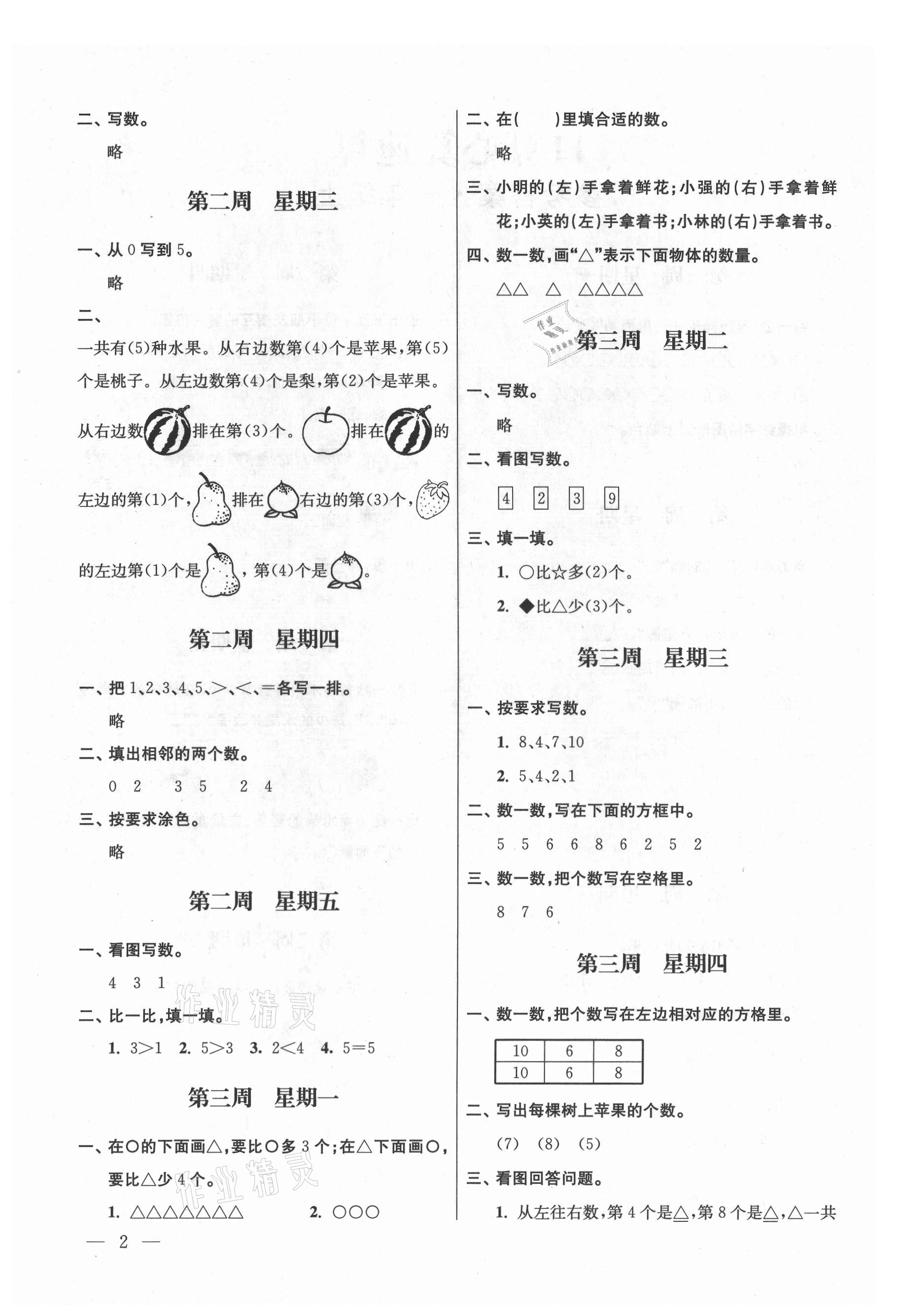 2021年口算心算速算社一年級(jí)上冊(cè)蘇教版江蘇鳳凰美術(shù)出版 第2頁(yè)