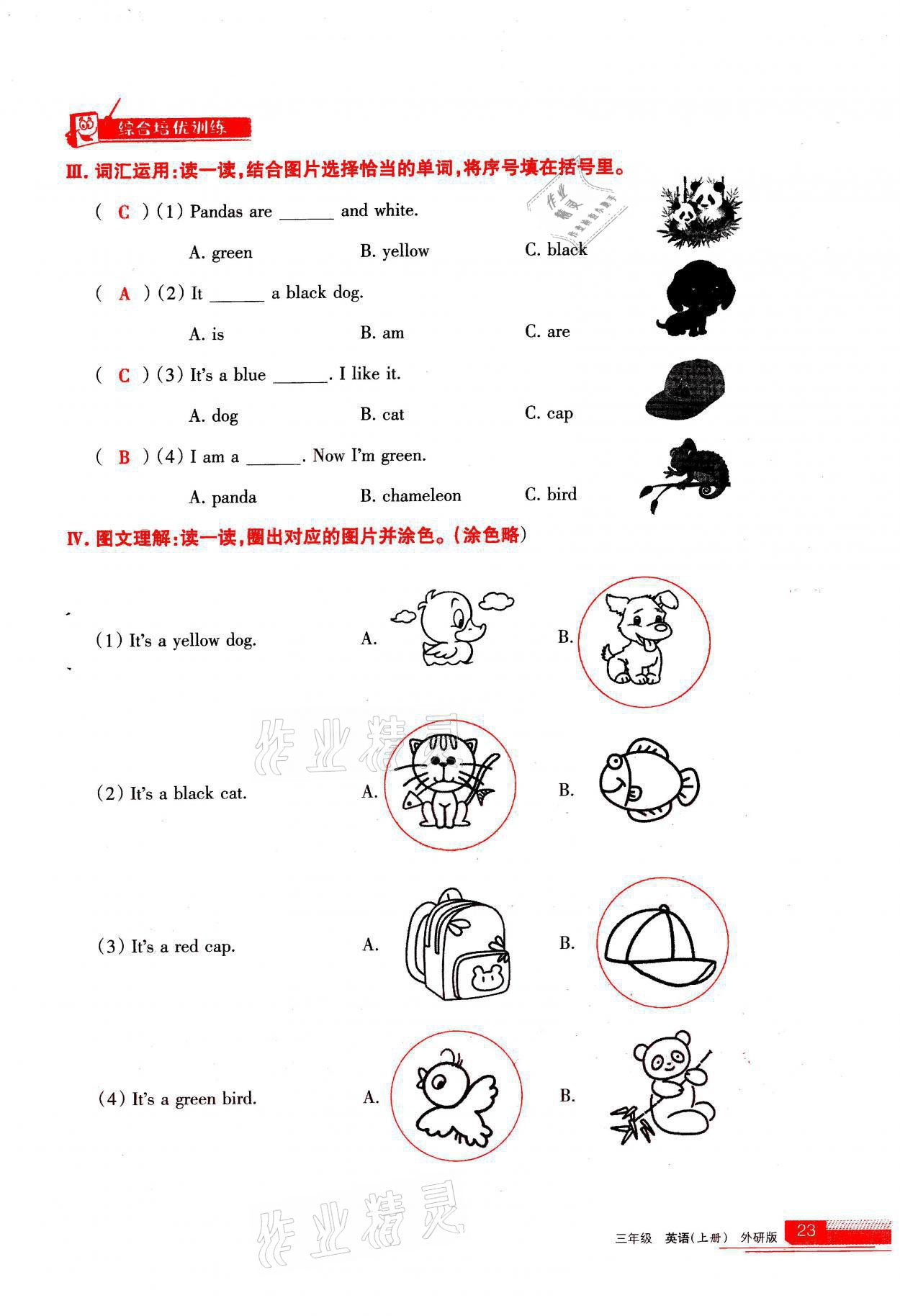 2021年學(xué)習(xí)之友三年級(jí)英語上冊(cè)外研版 參考答案第23頁