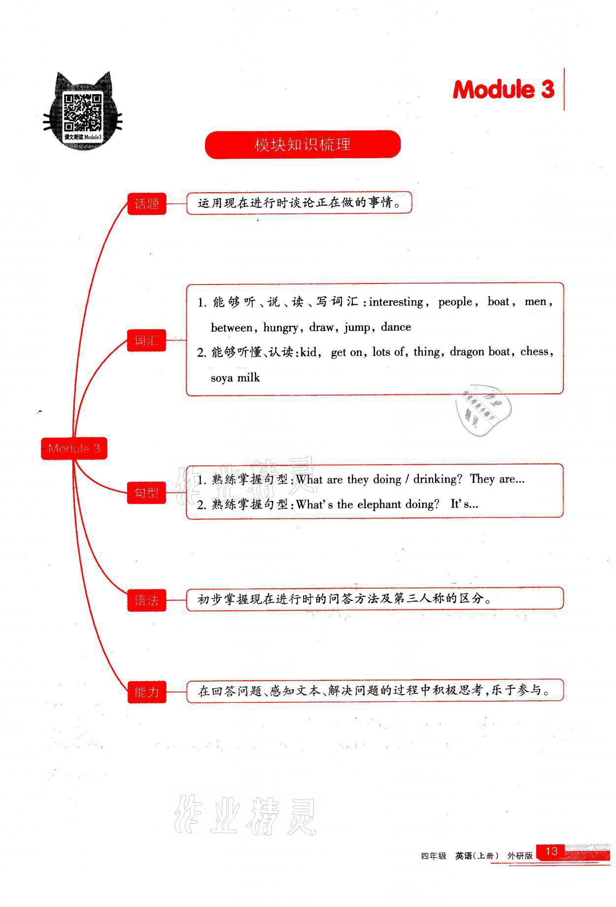 2021年学习之友四年级英语上册外研版 参考答案第13页