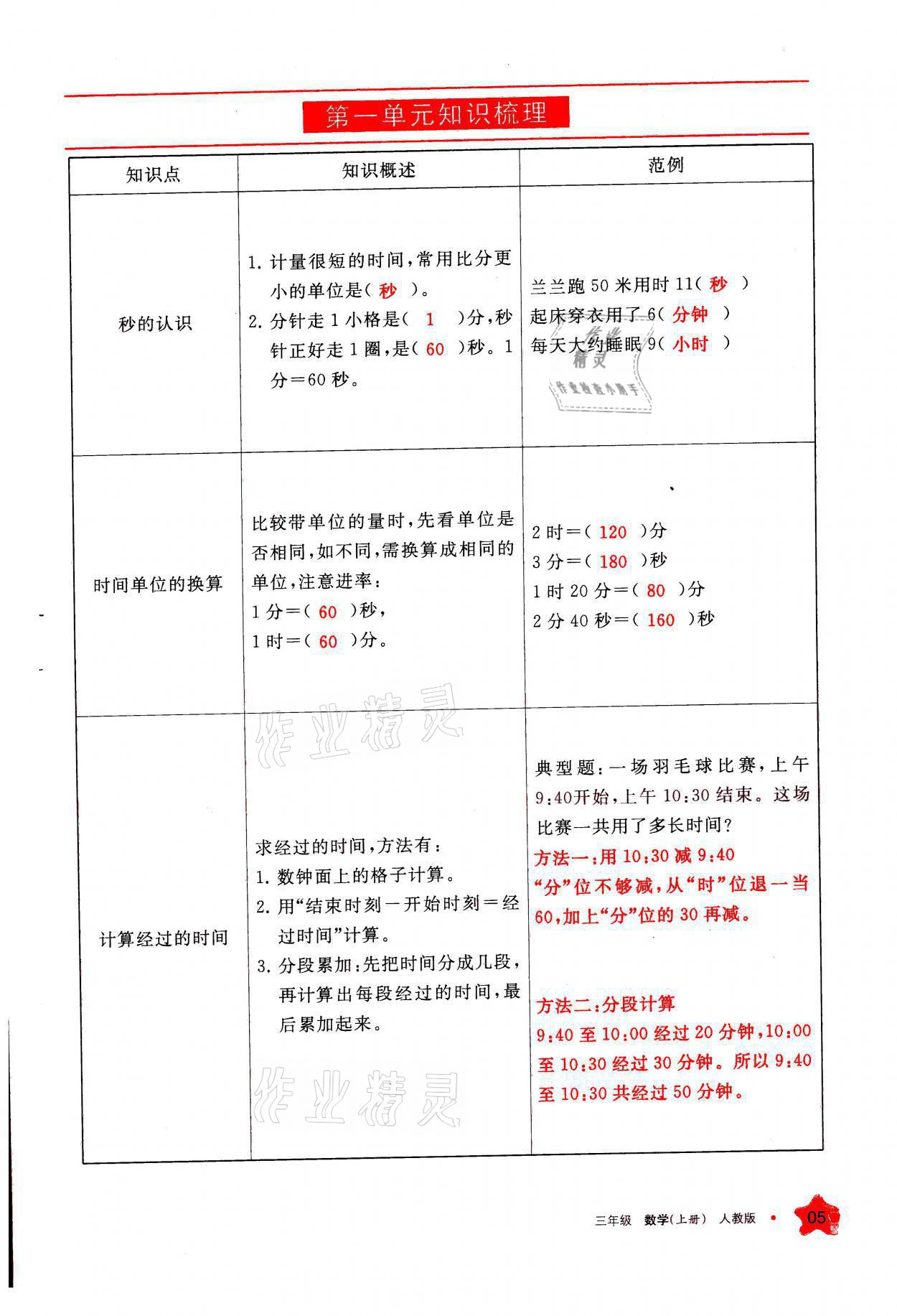 2021年学习之友三年级数学上册人教版 参考答案第5页