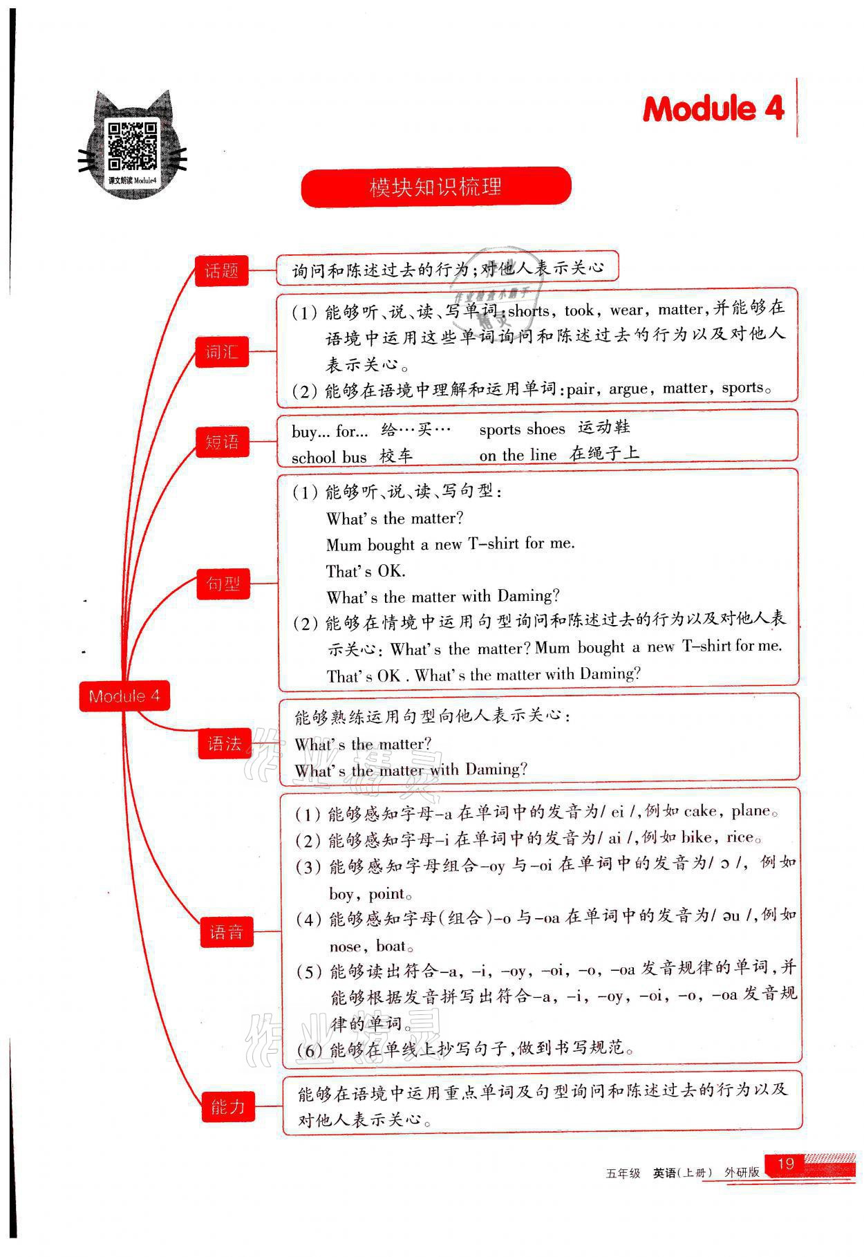 2021年学习之友五年级英语上册外研版 参考答案第19页