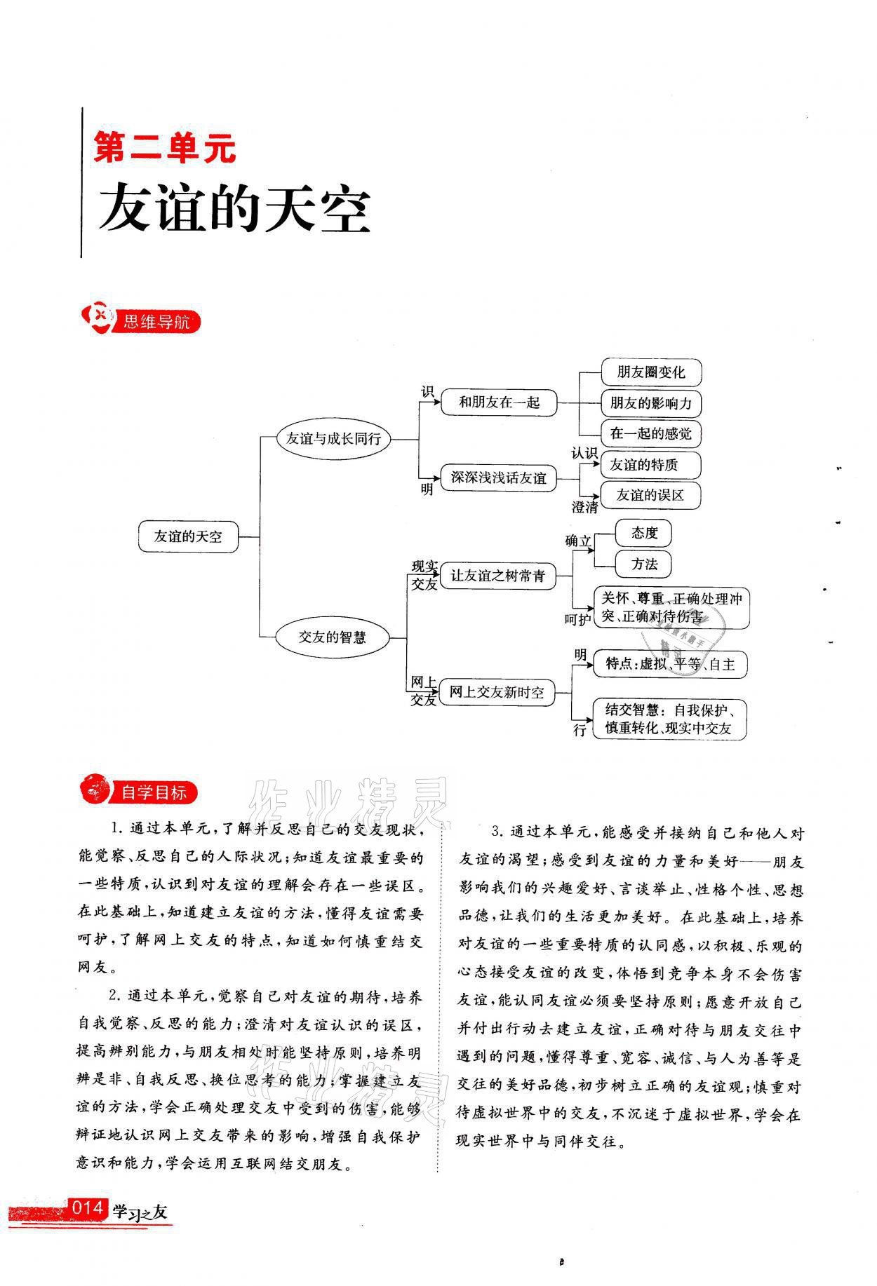 2021年學習之友七年級道德與法治全一冊人教版 參考答案第14頁