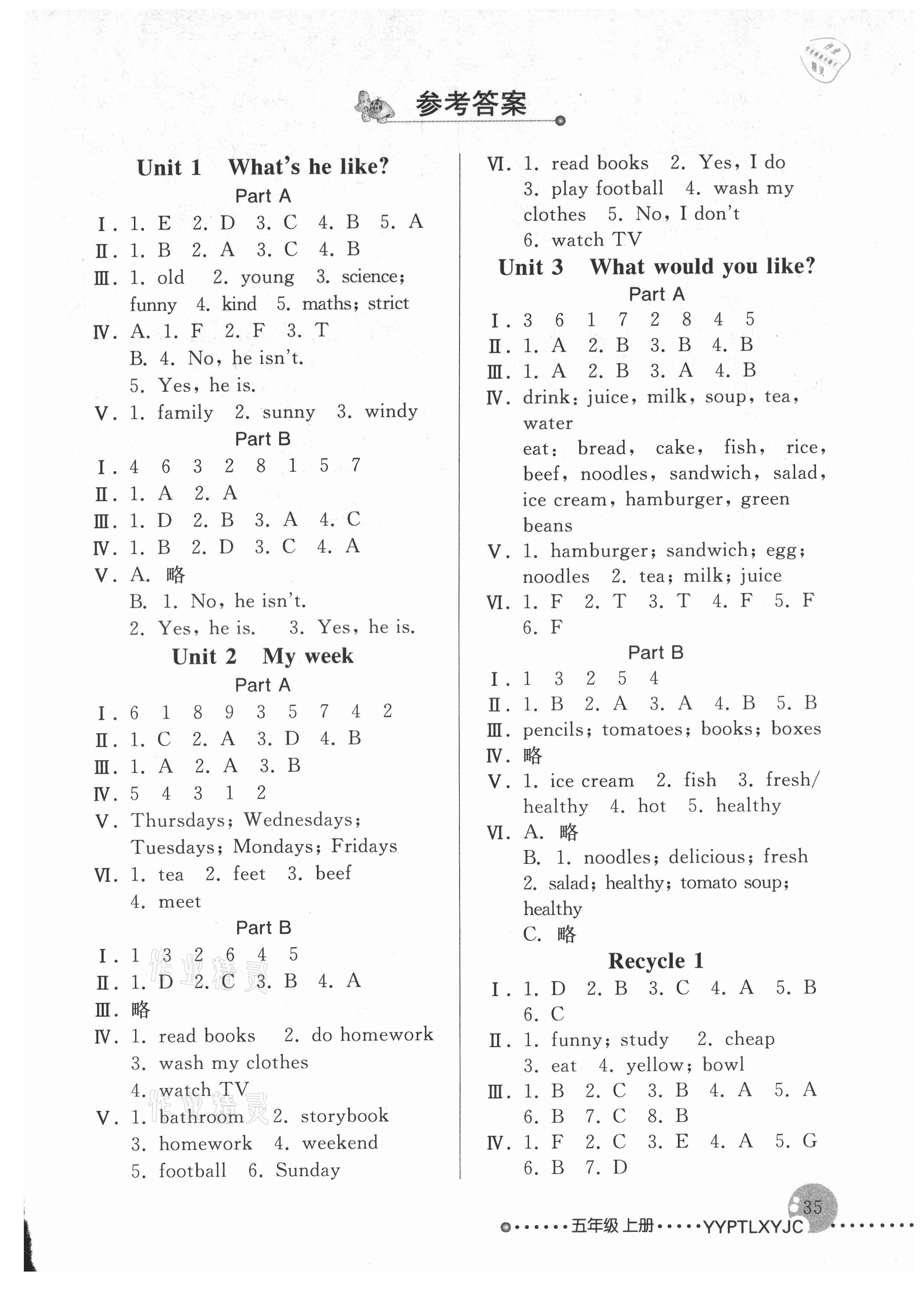 2021年配套練習(xí)與檢測(cè)五年級(jí)英語(yǔ)上冊(cè)人教版 第1頁(yè)