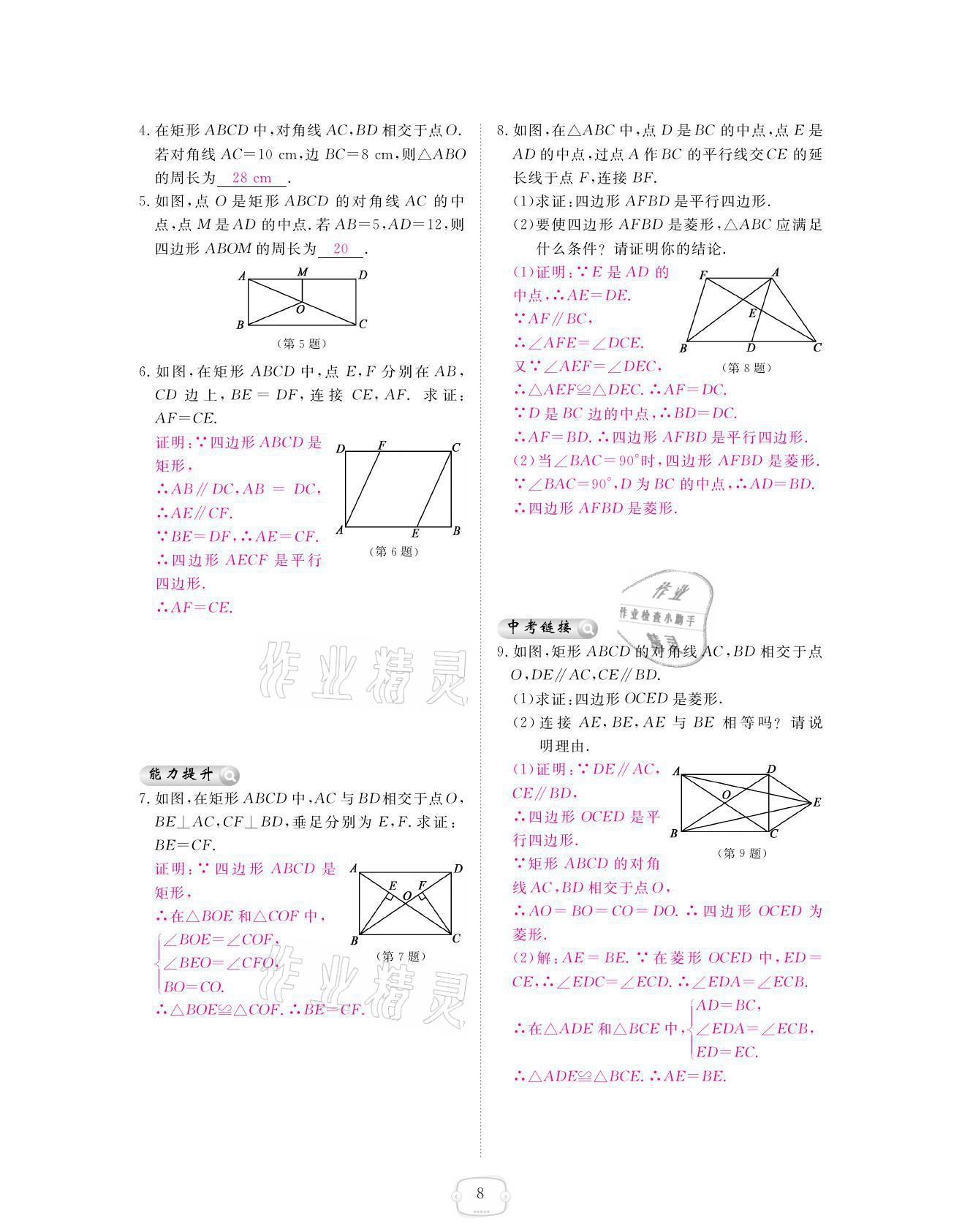 2021年領航新課標練習冊九年級數學全一冊北師大版 參考答案第8頁