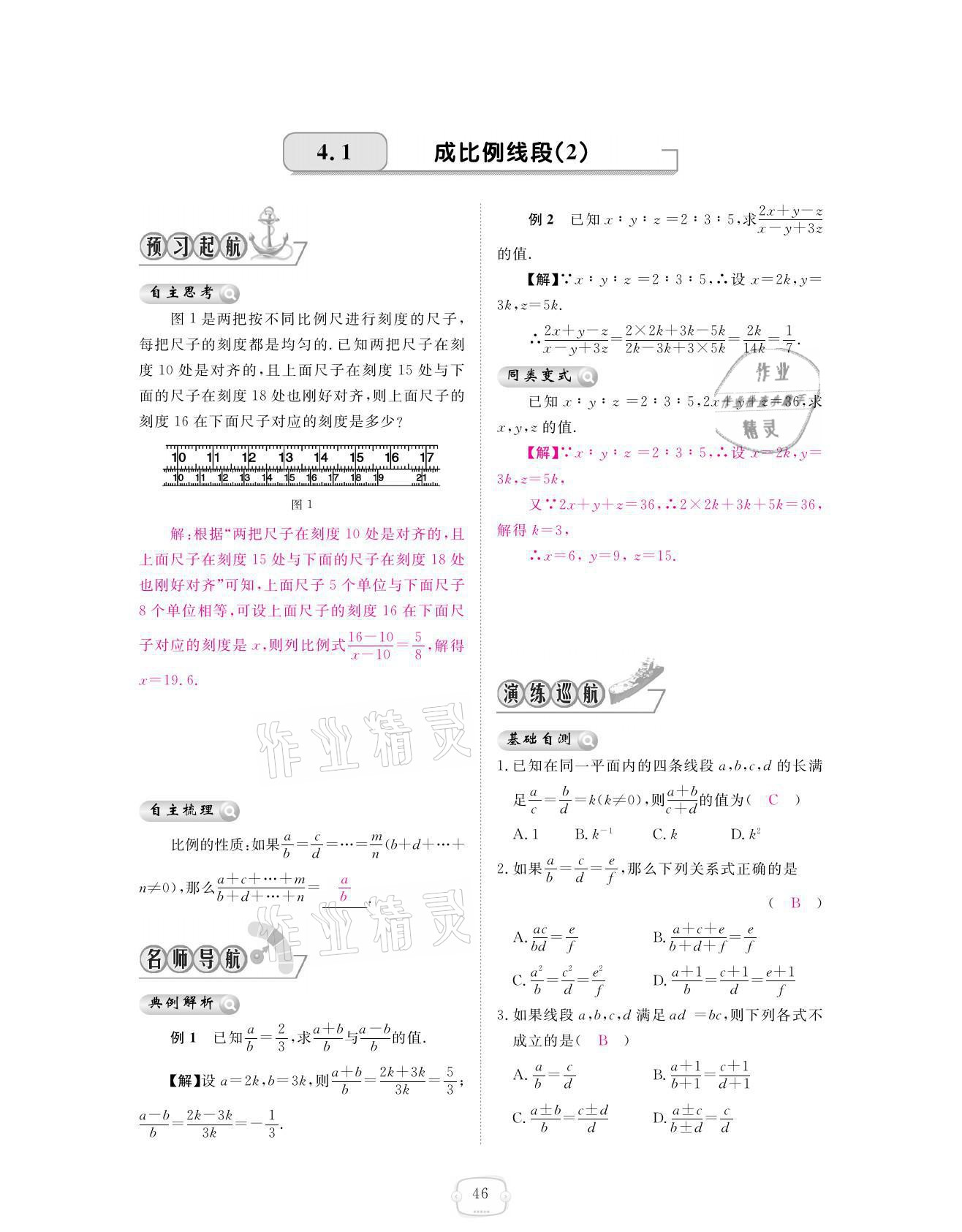 2021年領(lǐng)航新課標(biāo)練習(xí)冊(cè)九年級(jí)數(shù)學(xué)全一冊(cè)北師大版 參考答案第46頁