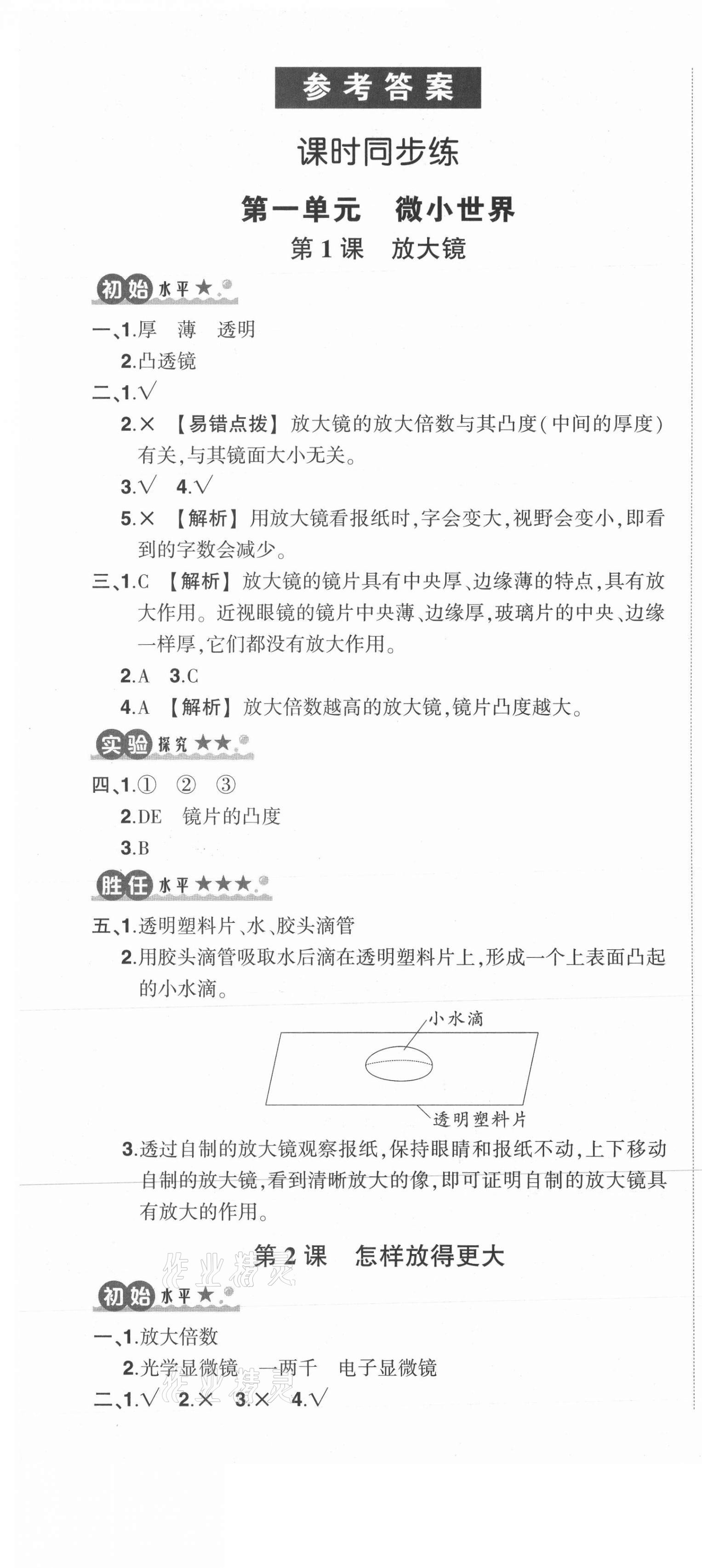 2021年状元成才路创优作业100分六年级科学上册教科版 第6页