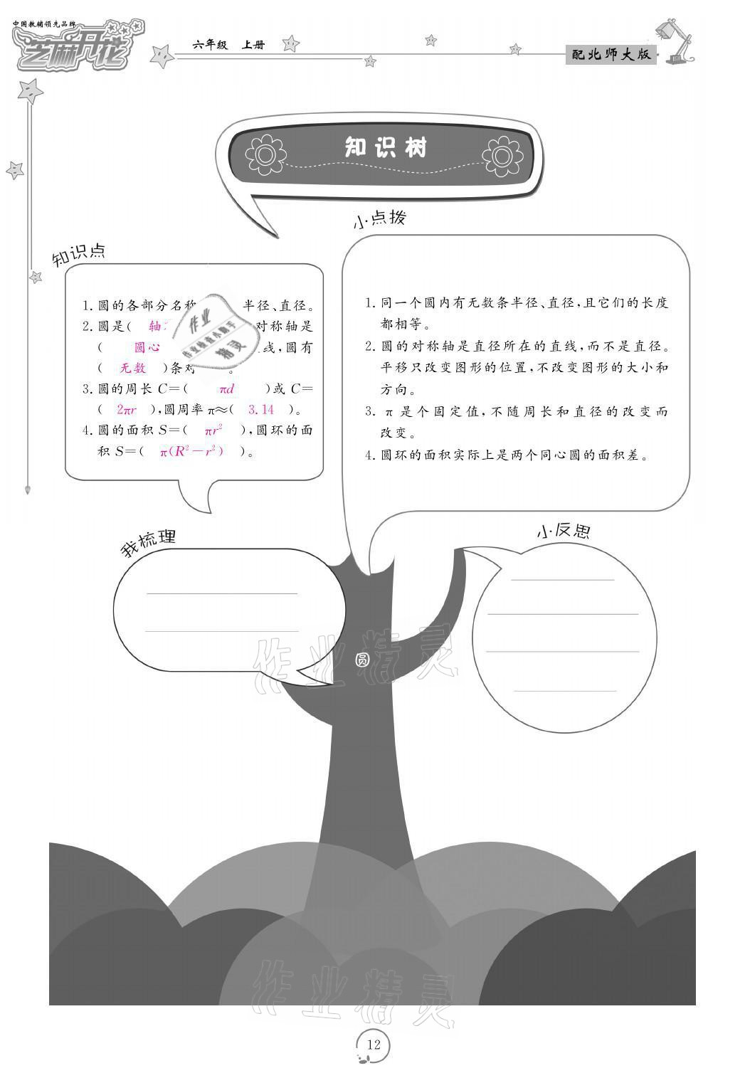 2021年領(lǐng)航新課標(biāo)練習(xí)冊(cè)六年級(jí)數(shù)學(xué)上冊(cè)北師大版 參考答案第12頁(yè)