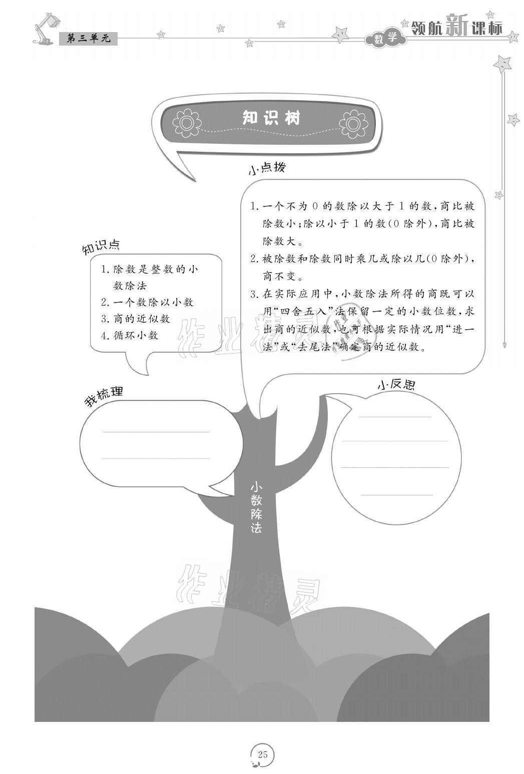 2021年領(lǐng)航新課標(biāo)練習(xí)冊(cè)五年級(jí)數(shù)學(xué)上冊(cè)人教版 參考答案第25頁(yè)