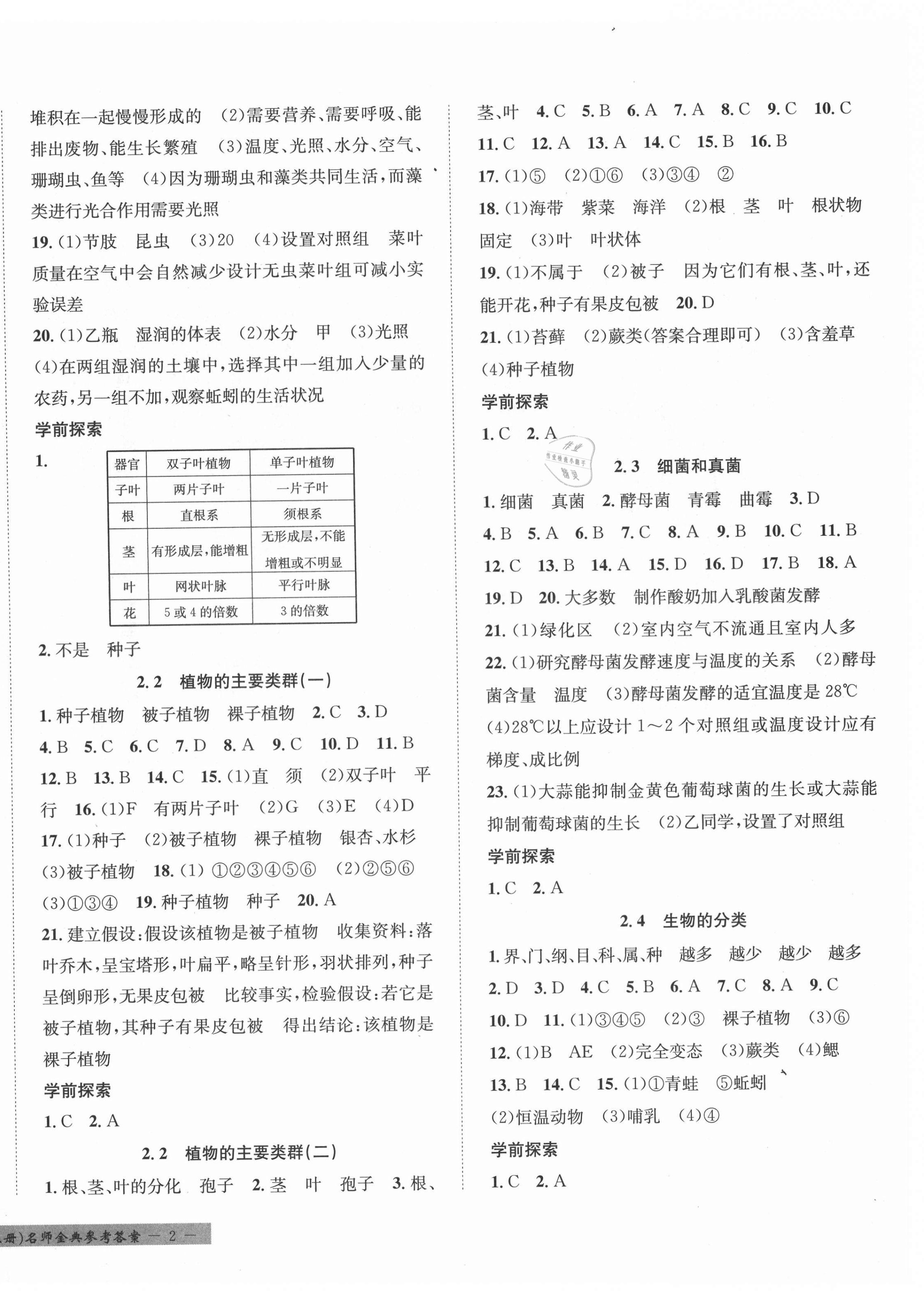 2021年名师金典BFB初中课时优化七年级科学上册华师大版宁波专版 第4页