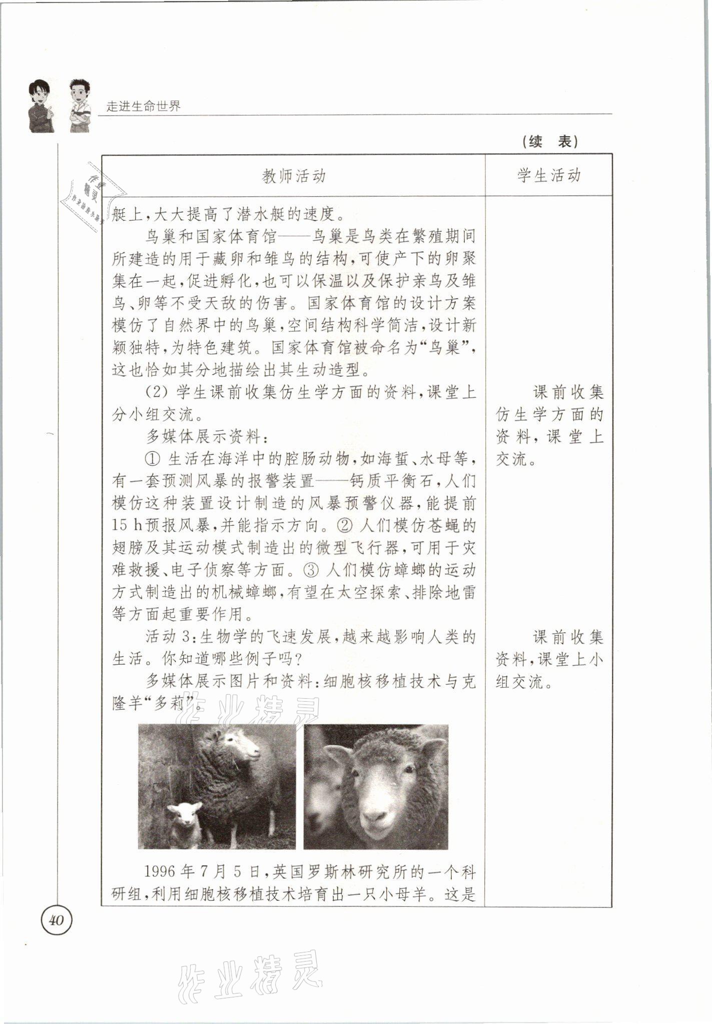 2021年教材課本七年級生物上冊蘇科版 參考答案第40頁