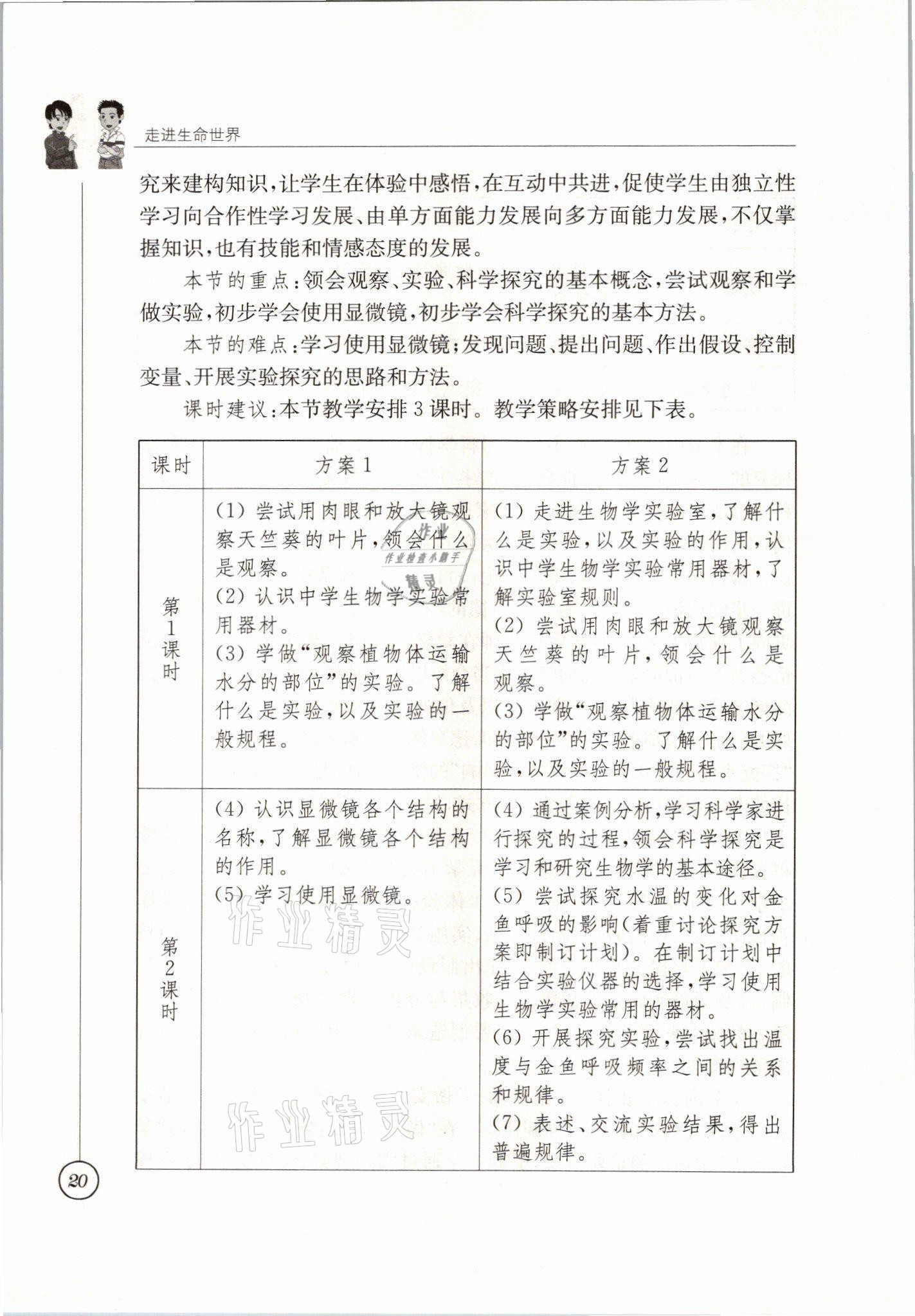 2021年教材課本七年級生物上冊蘇科版 參考答案第20頁