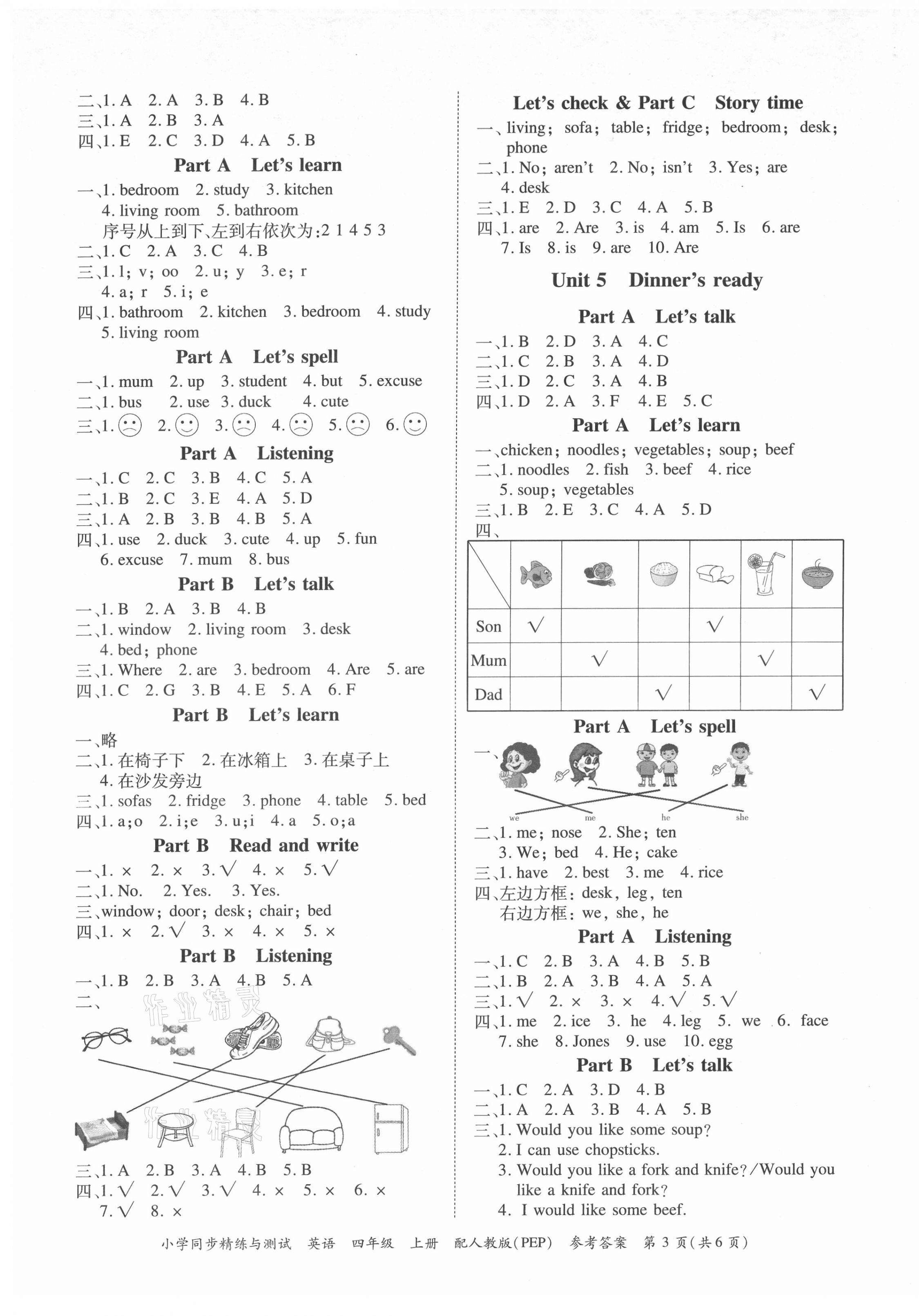 2021年同步精練與測(cè)試四年級(jí)英語上冊(cè)人教版 第3頁