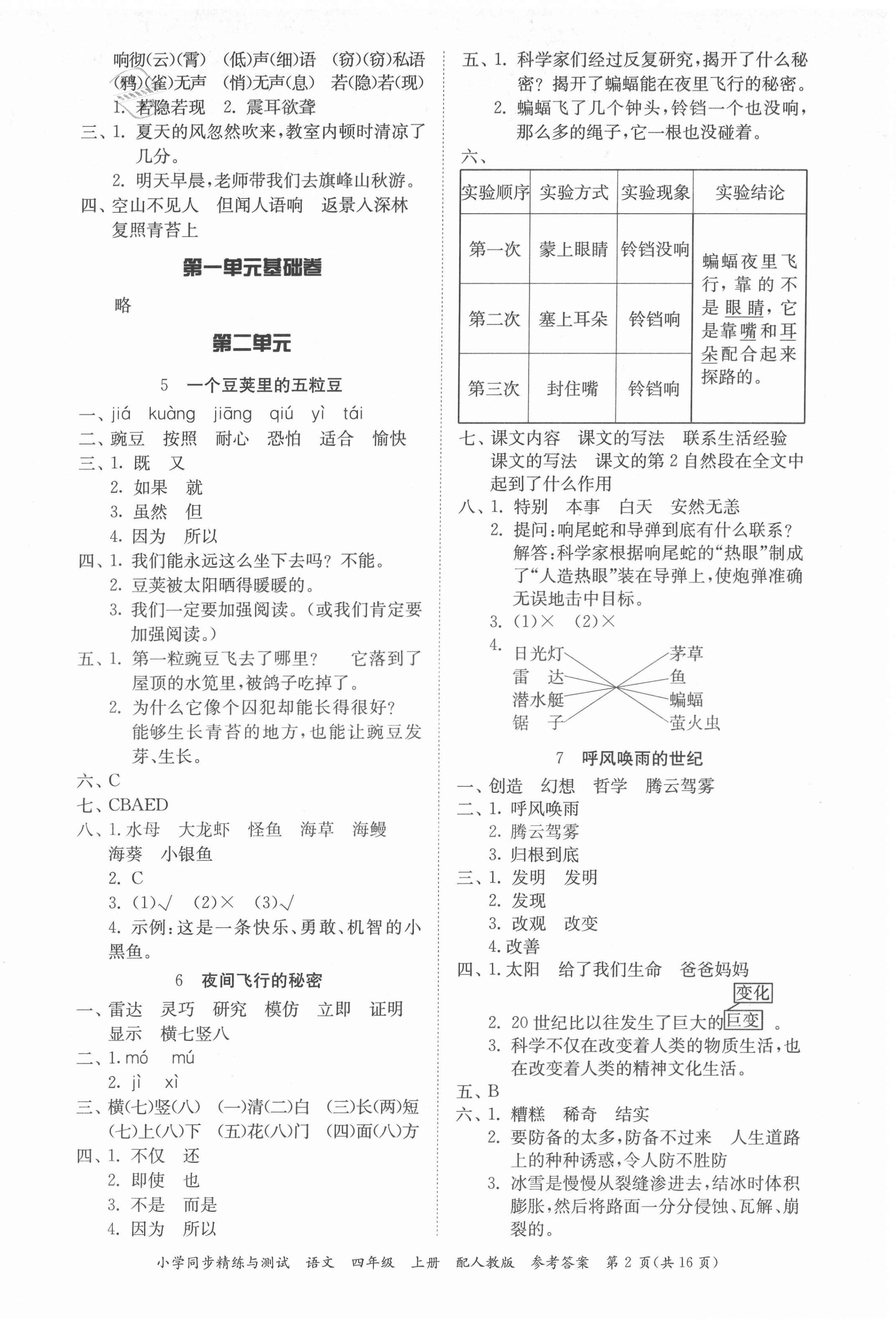 2021年小學(xué)同步精練與測試四年級語文上冊人教版 第2頁