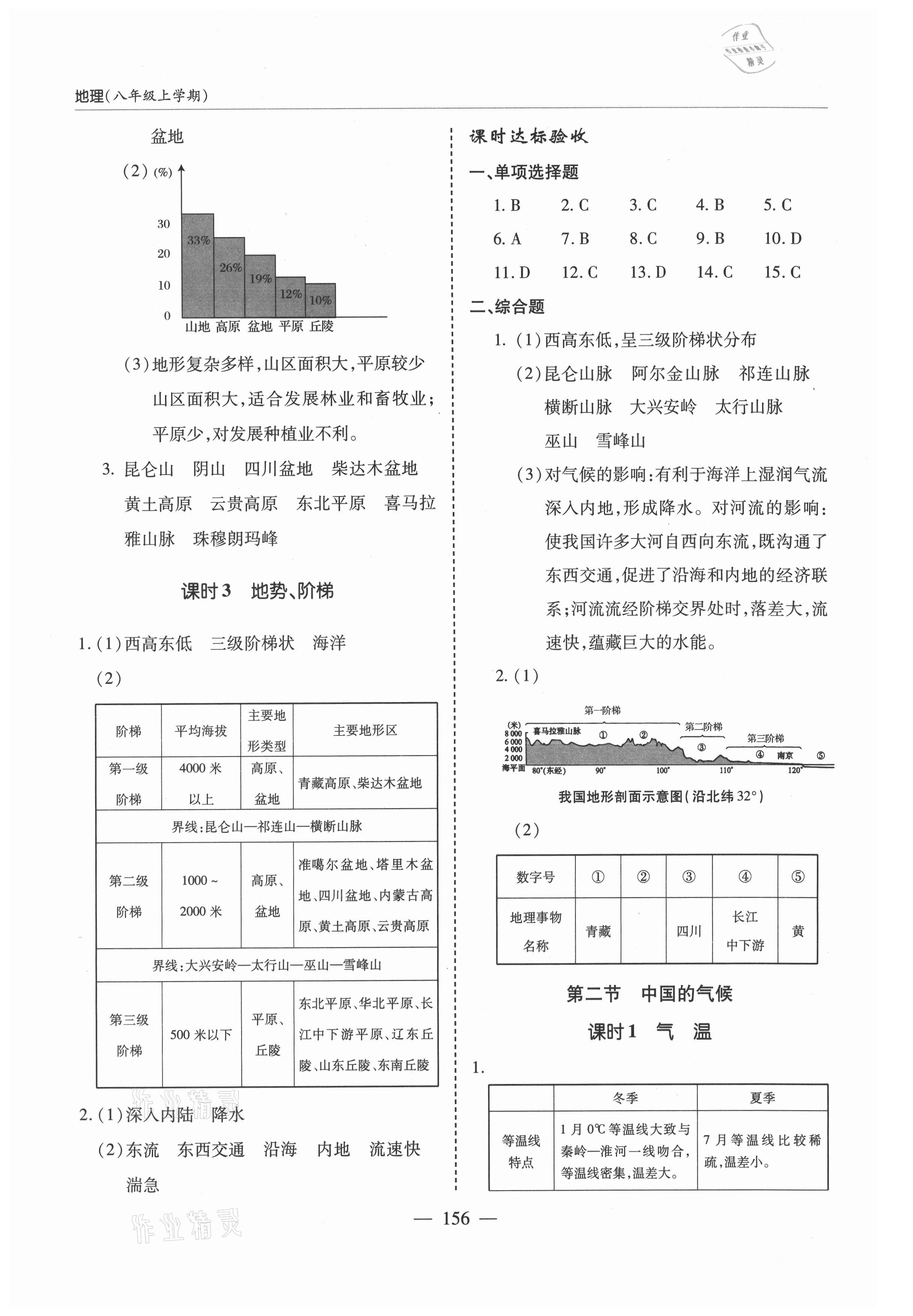2021年新課堂學習與探究八年級地理上冊湘教版 參考答案第5頁