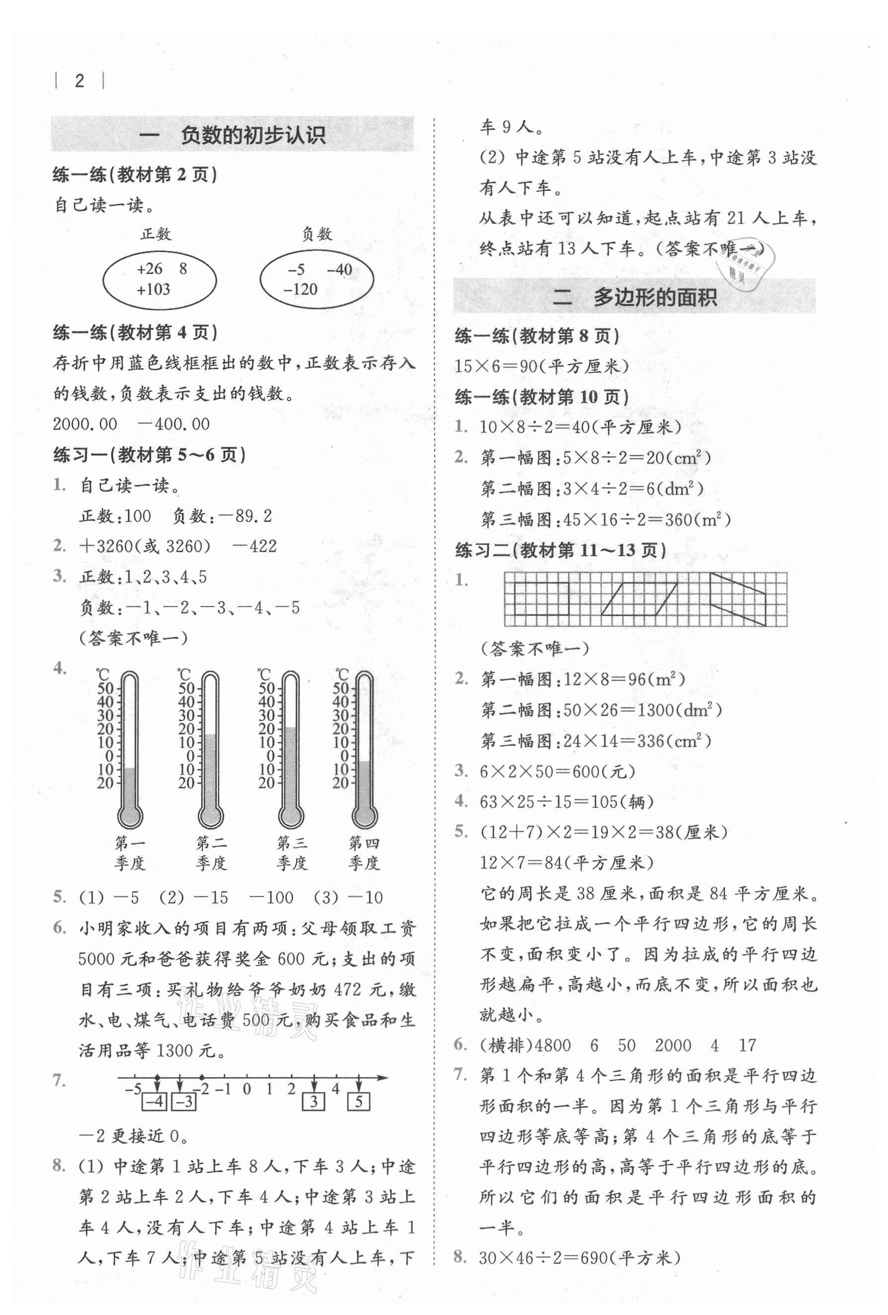 2021年教材課本五年級數(shù)學上冊蘇教版 參考答案第1頁