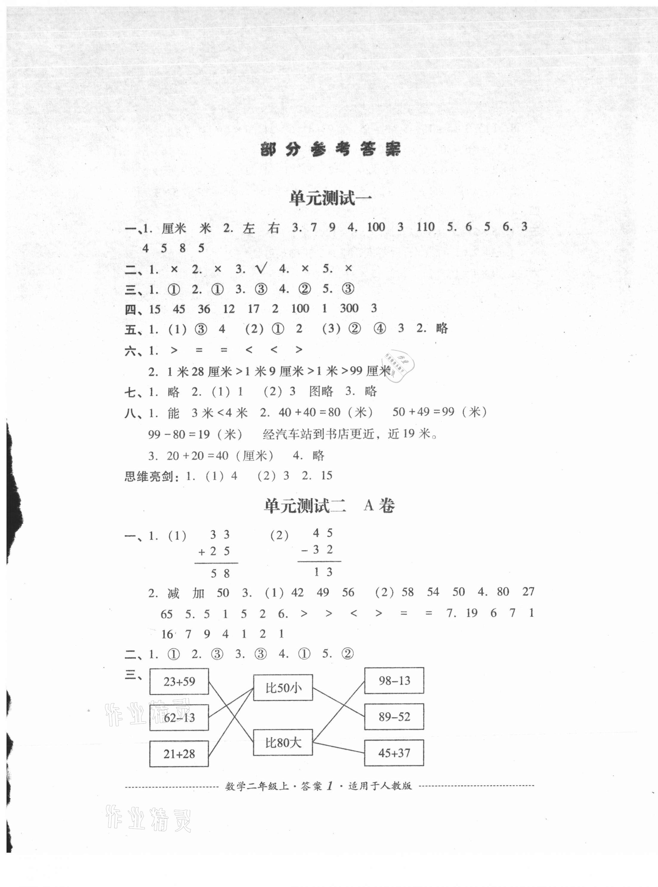 2021年單元測(cè)試四川教育出版社二年級(jí)數(shù)學(xué)上冊(cè)人教版 第1頁