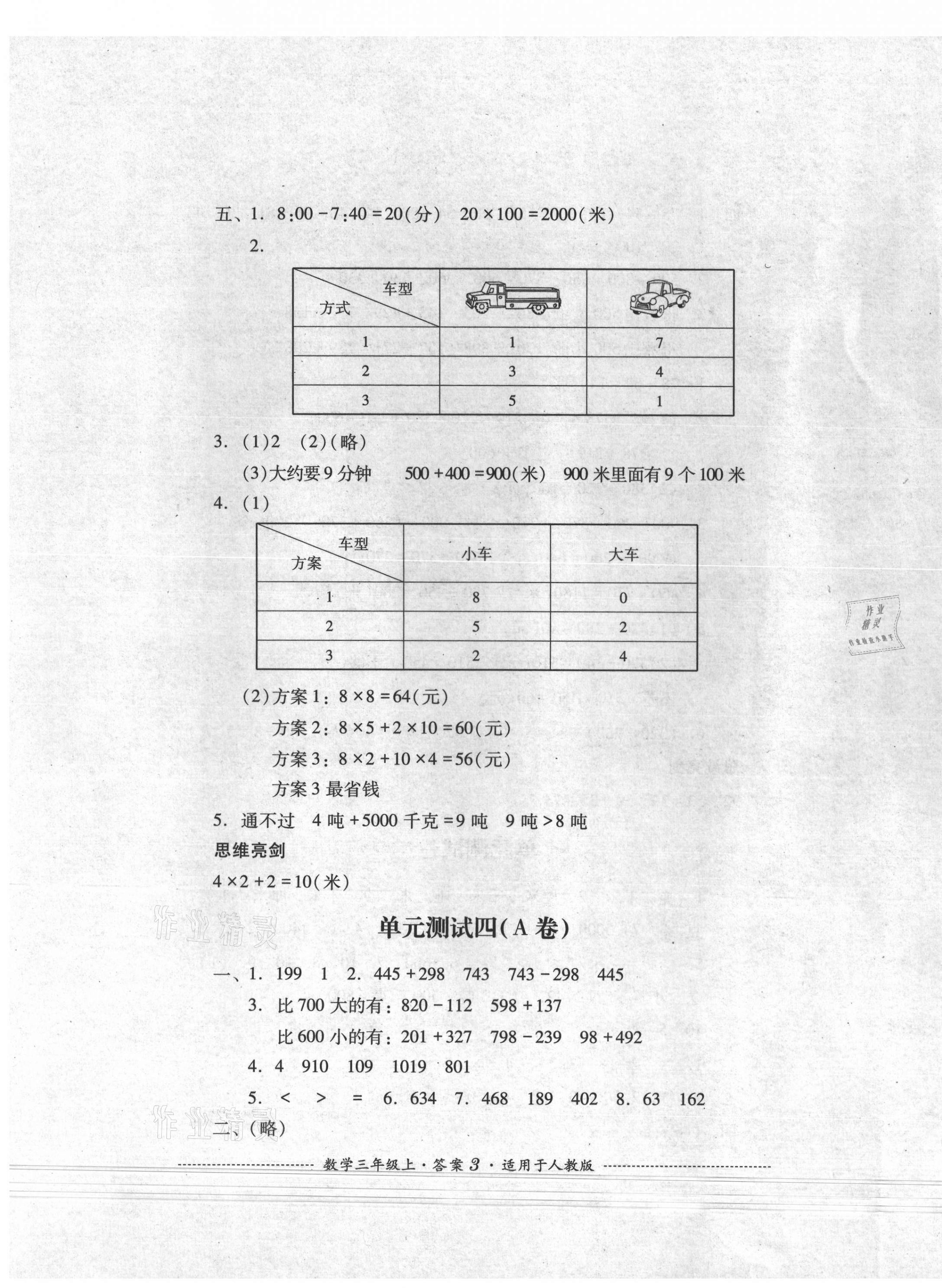 2021年單元測(cè)試四川教育出版社三年級(jí)數(shù)學(xué)上冊(cè)人教版 第3頁