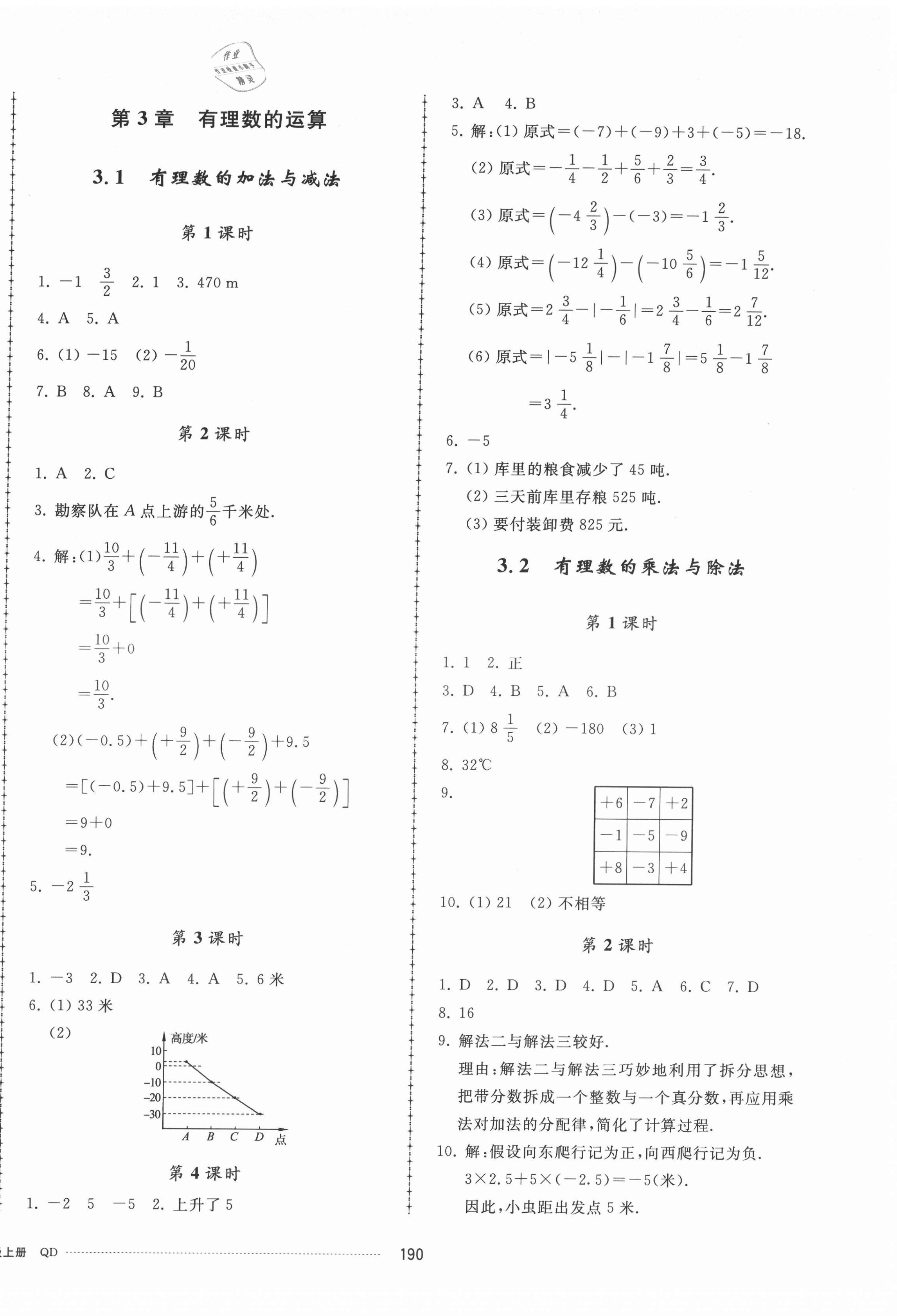 2021年同步練習(xí)冊(cè)配套單元檢測(cè)卷七年級(jí)數(shù)學(xué)上冊(cè)青島版 第6頁(yè)