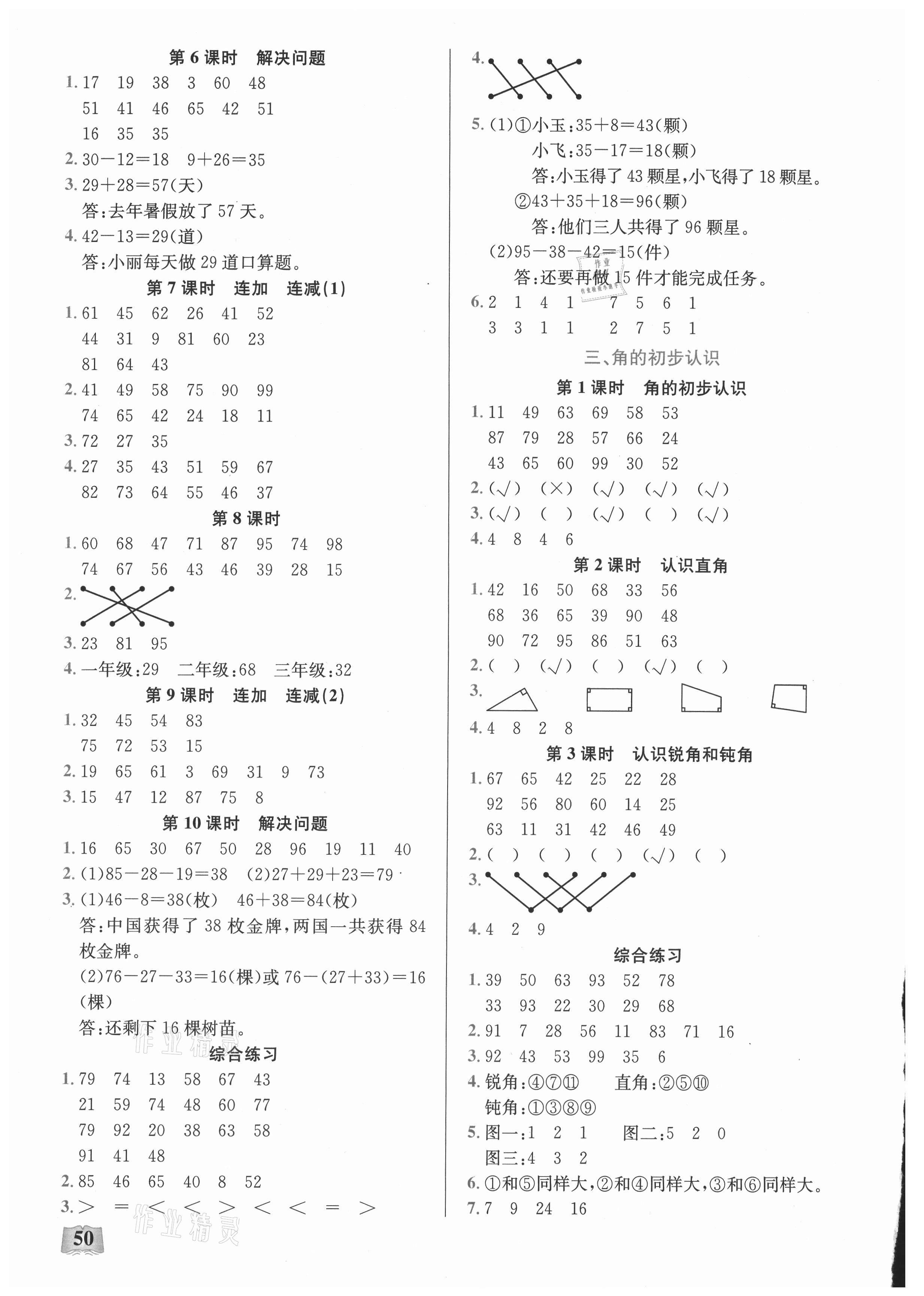 2021年口算能力訓(xùn)練湖北科學(xué)技術(shù)出版社二年級數(shù)學(xué)上冊人教版 第2頁