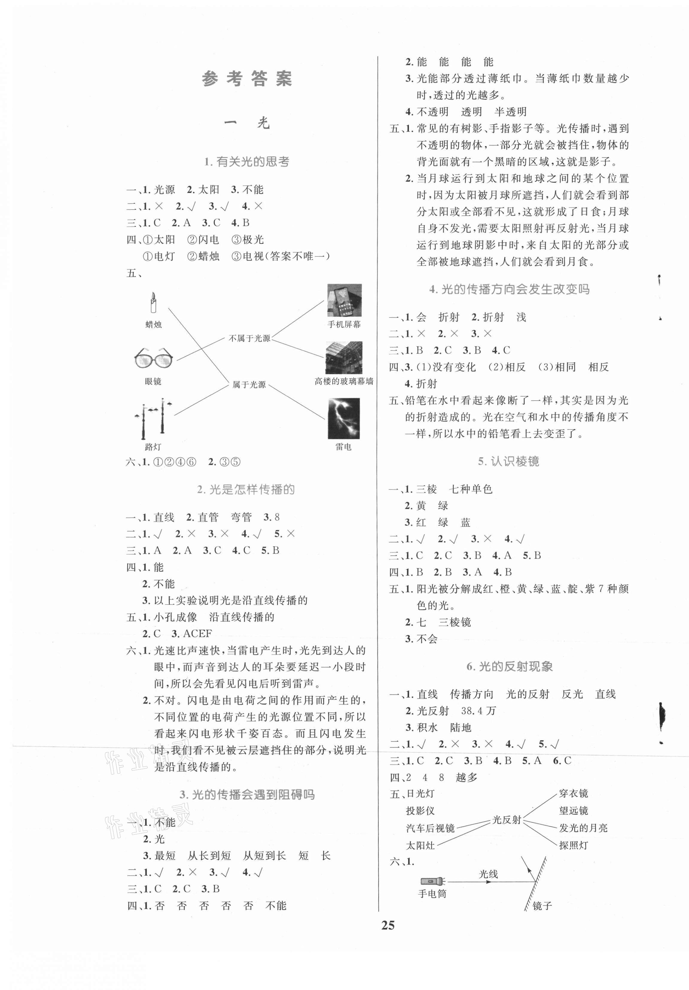 2021年全優(yōu)設(shè)計超人天天練五年級科學(xué)上冊教科版 第1頁