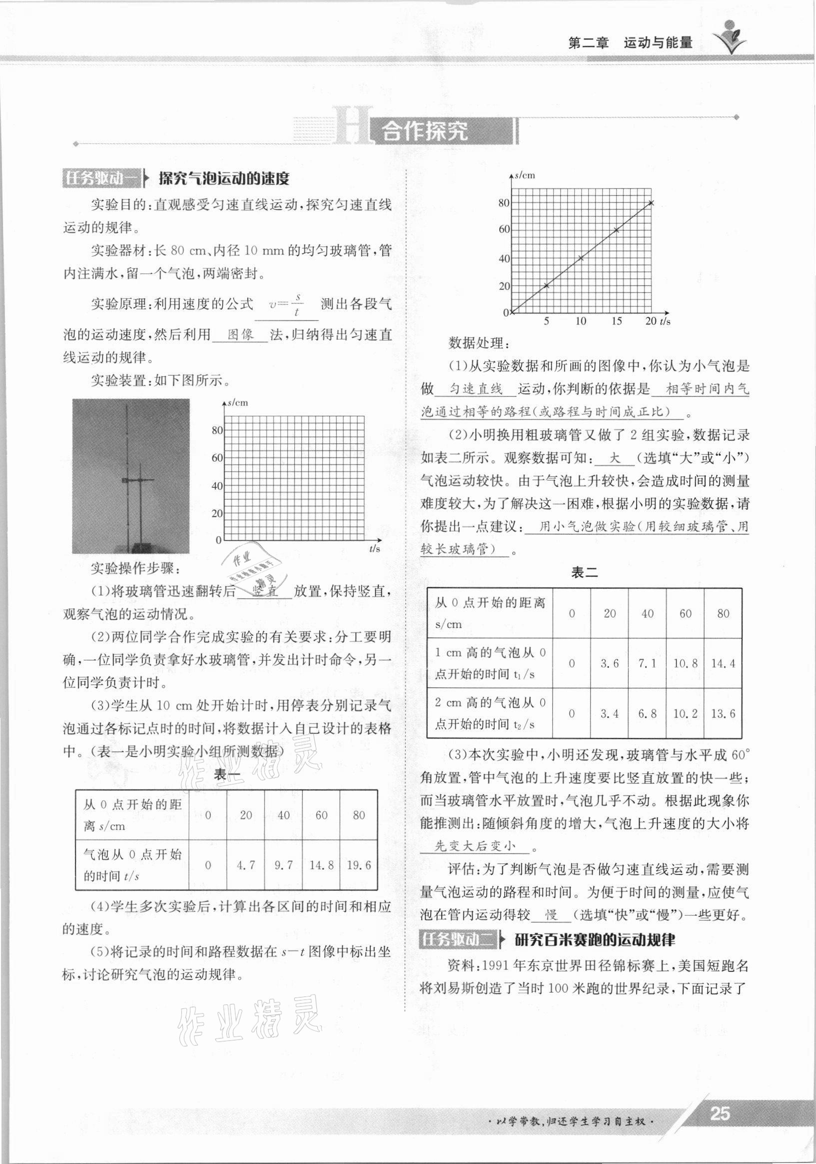 2021年三段六步导学案八年级物理上册教科版 参考答案第25页