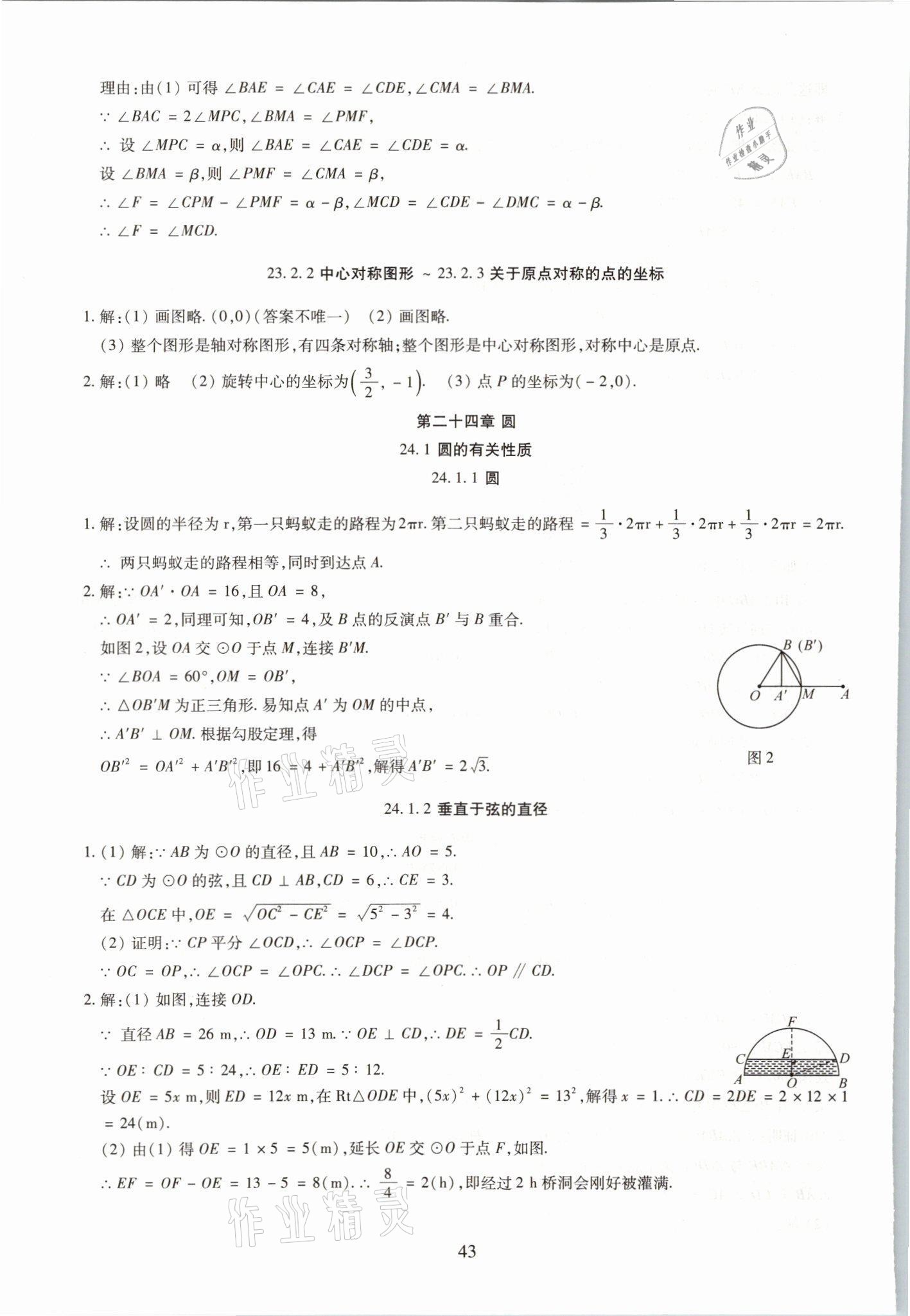 2021年我的作業(yè)九年級(jí)數(shù)學(xué)上冊(cè)人教版 參考答案第11頁(yè)