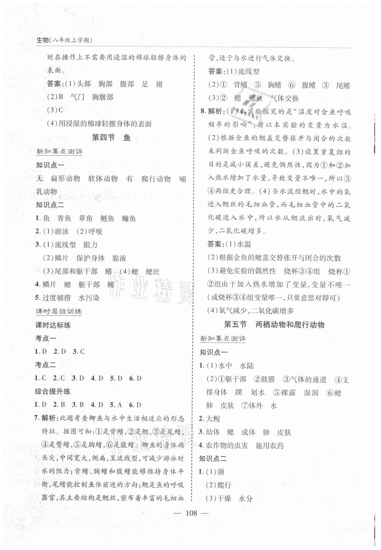 2021年新課堂同步學(xué)習(xí)與探究八年級(jí)生物上冊(cè)人教版 第4頁