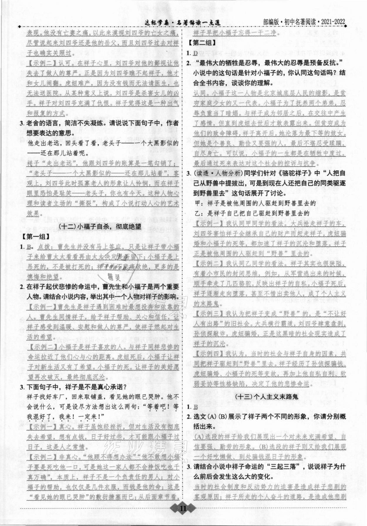 2022年廣東達(dá)標(biāo)學(xué)案名著解讀一點(diǎn)通 第11頁(yè)
