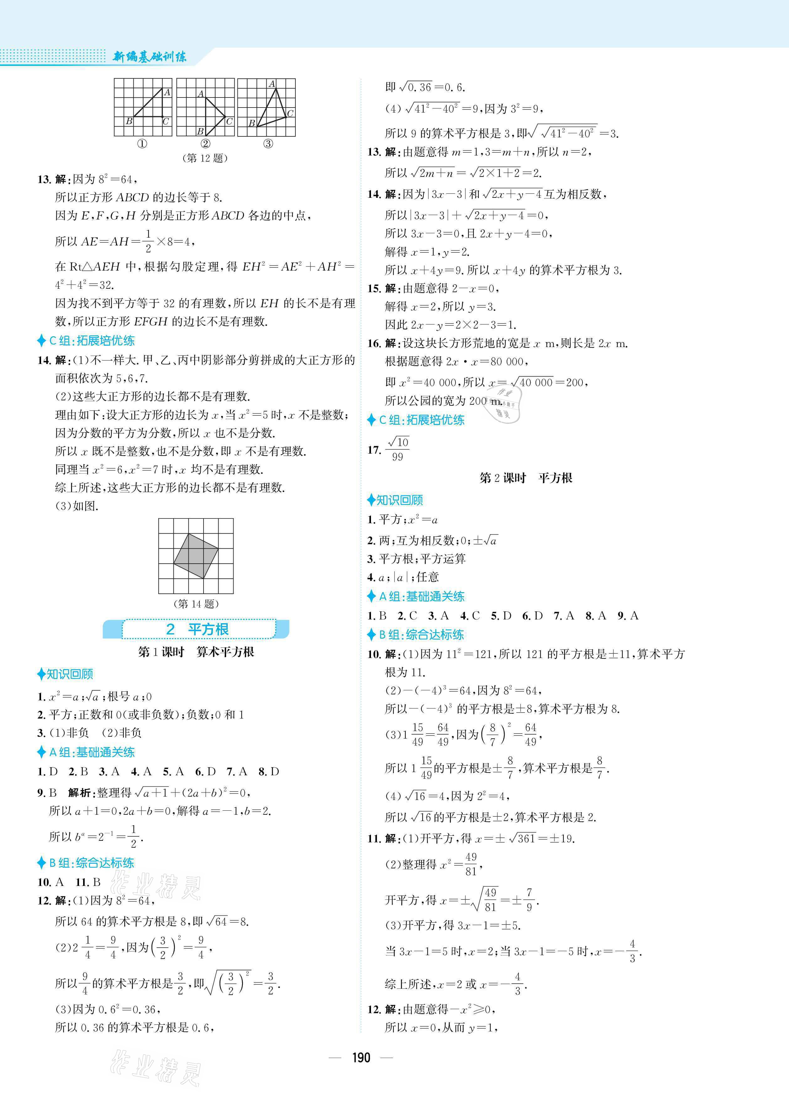 2021年新編基礎訓練八年級數(shù)學上冊北師大版 參考答案第6頁