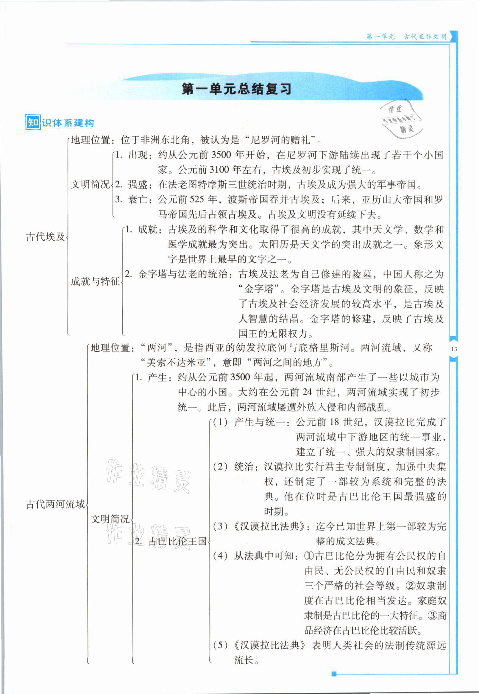 2021年云南省標準教輔優(yōu)佳學案九年級歷史上冊人教版 參考答案第25頁