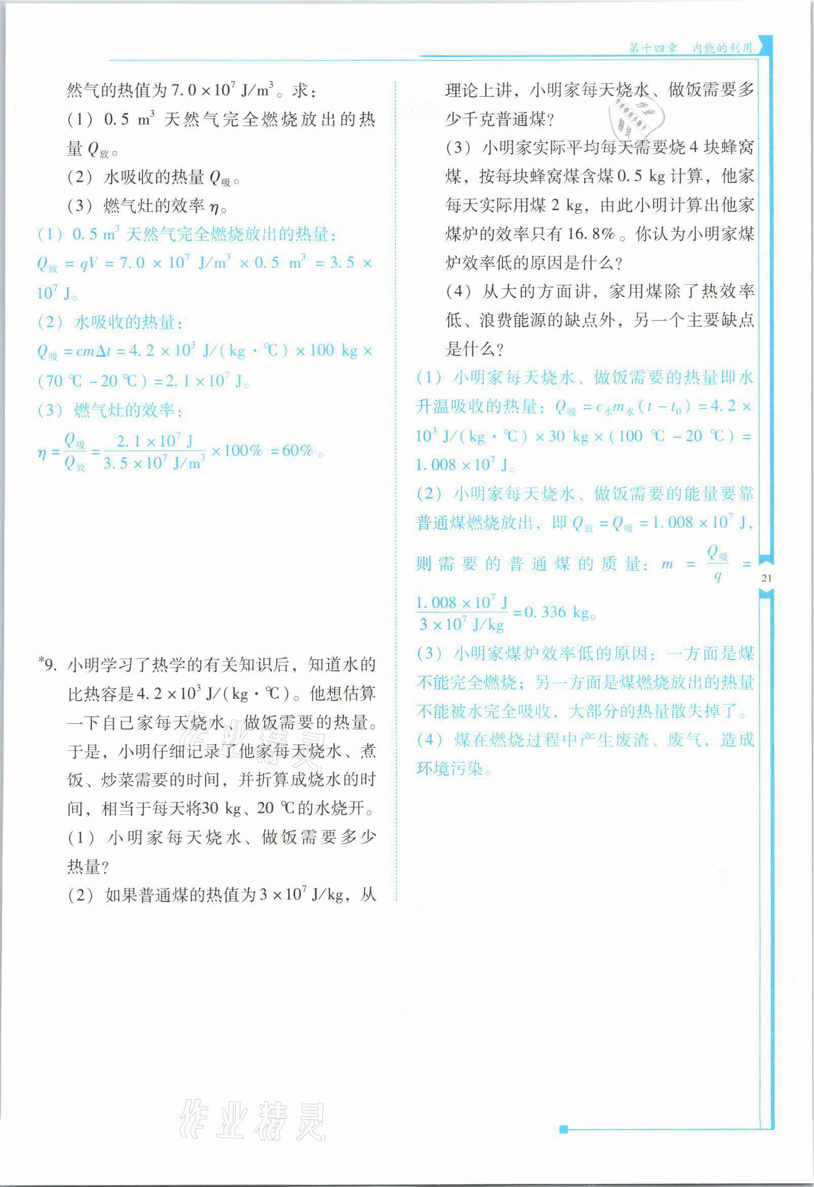 2021年云南省標(biāo)準(zhǔn)教輔優(yōu)佳學(xué)案九年級物理全一冊人教版 第21頁