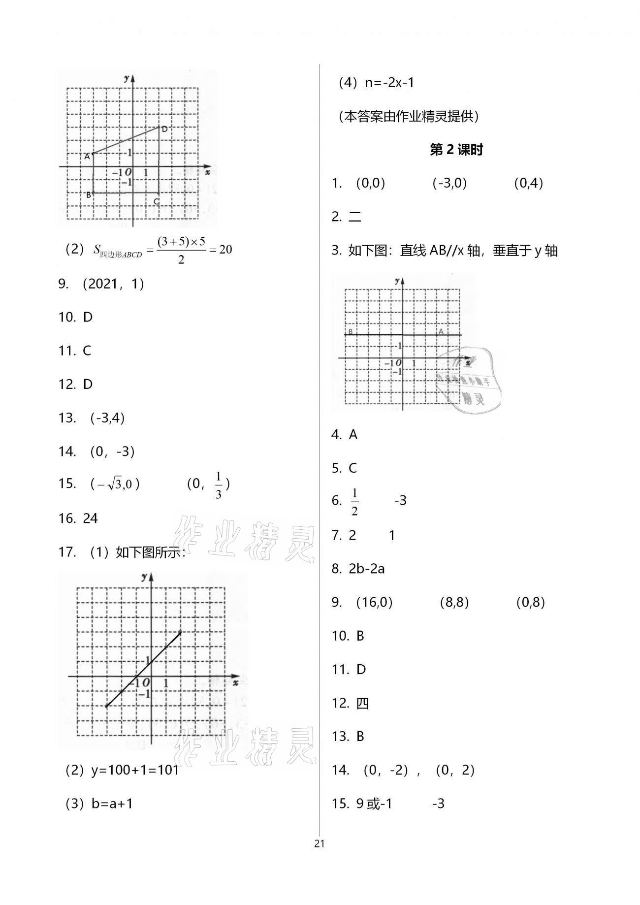 2021年基礎(chǔ)訓(xùn)練大象出版社八年級數(shù)學(xué)上冊北師大版 參考答案第21頁