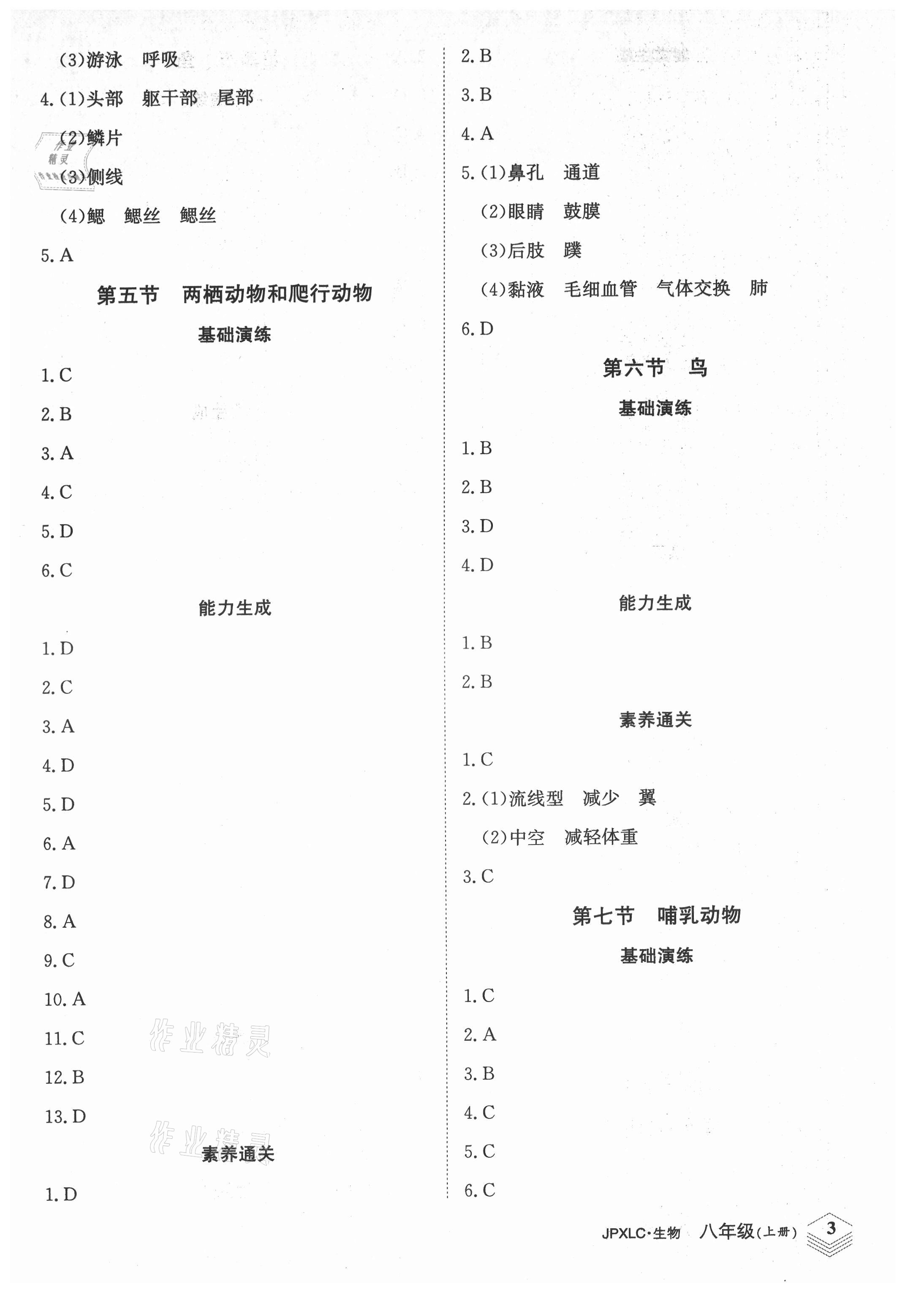 2021年金牌學練測八年級生物上冊人教版 第3頁