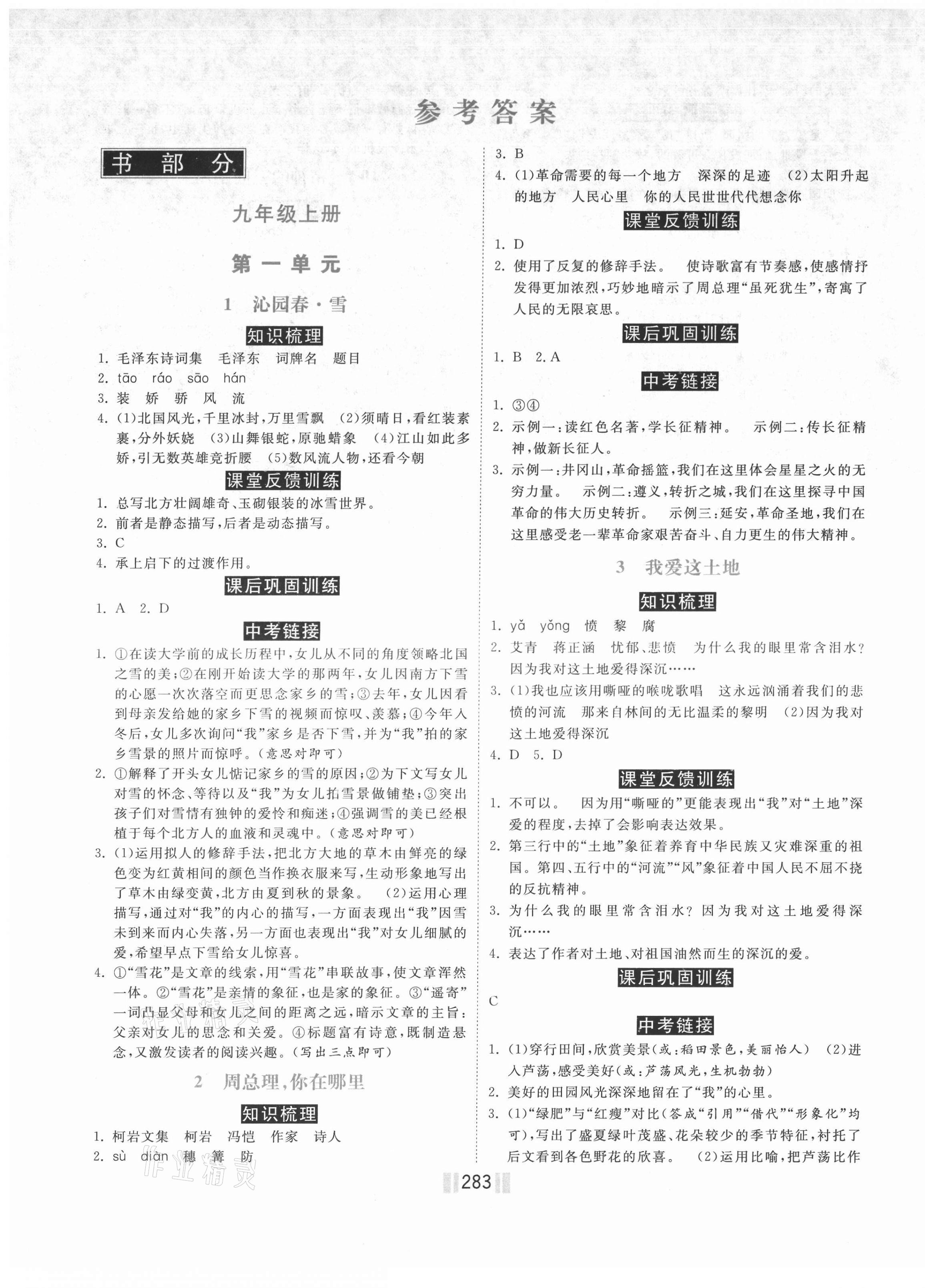 2021年贏在燕趙初中總復(fù)習(xí)課時練大提速九年級語文全一冊人教版 第1頁