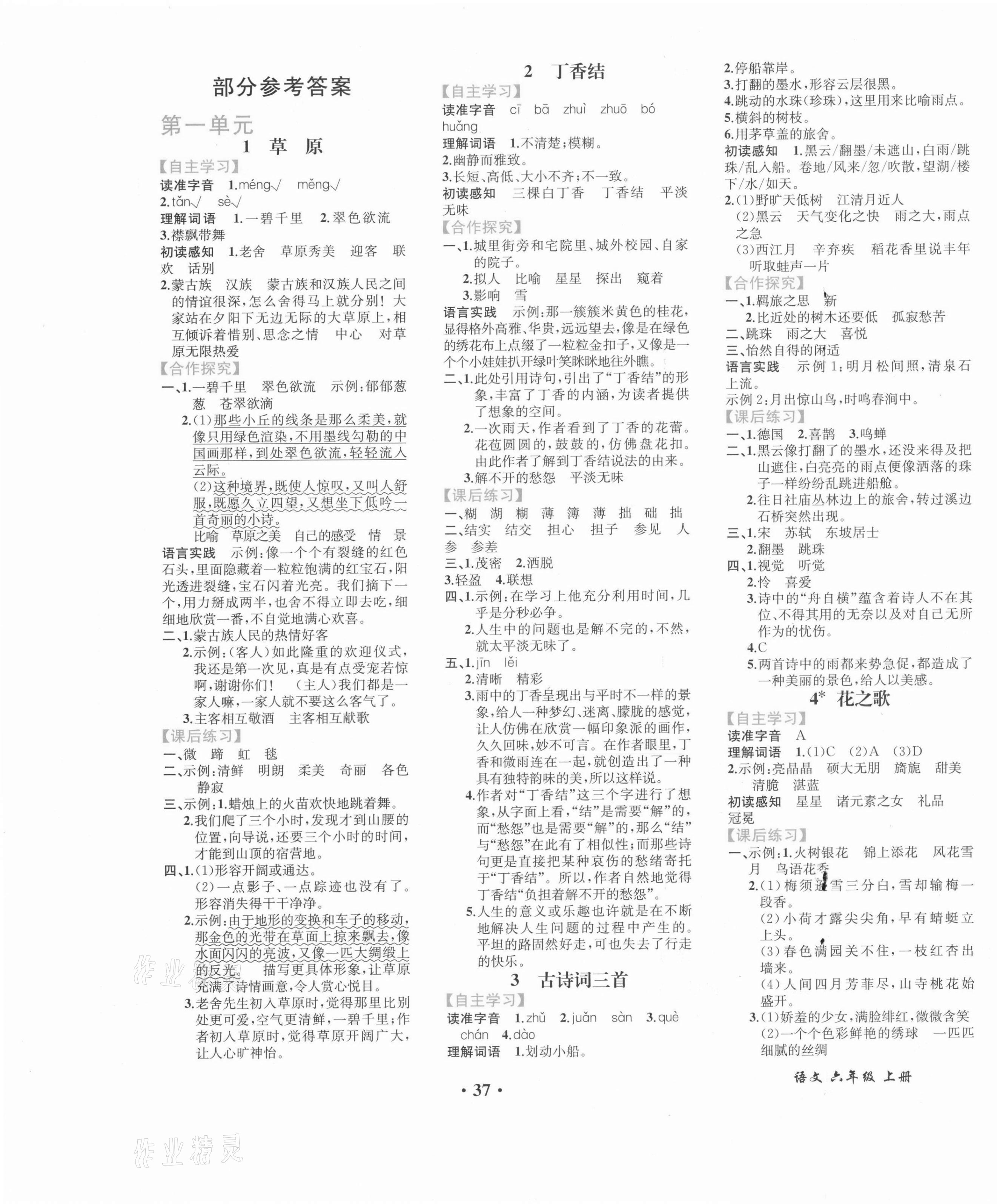 2021年胜券在握同步解析与测评六年级语文上册人教版重庆专版 第1页