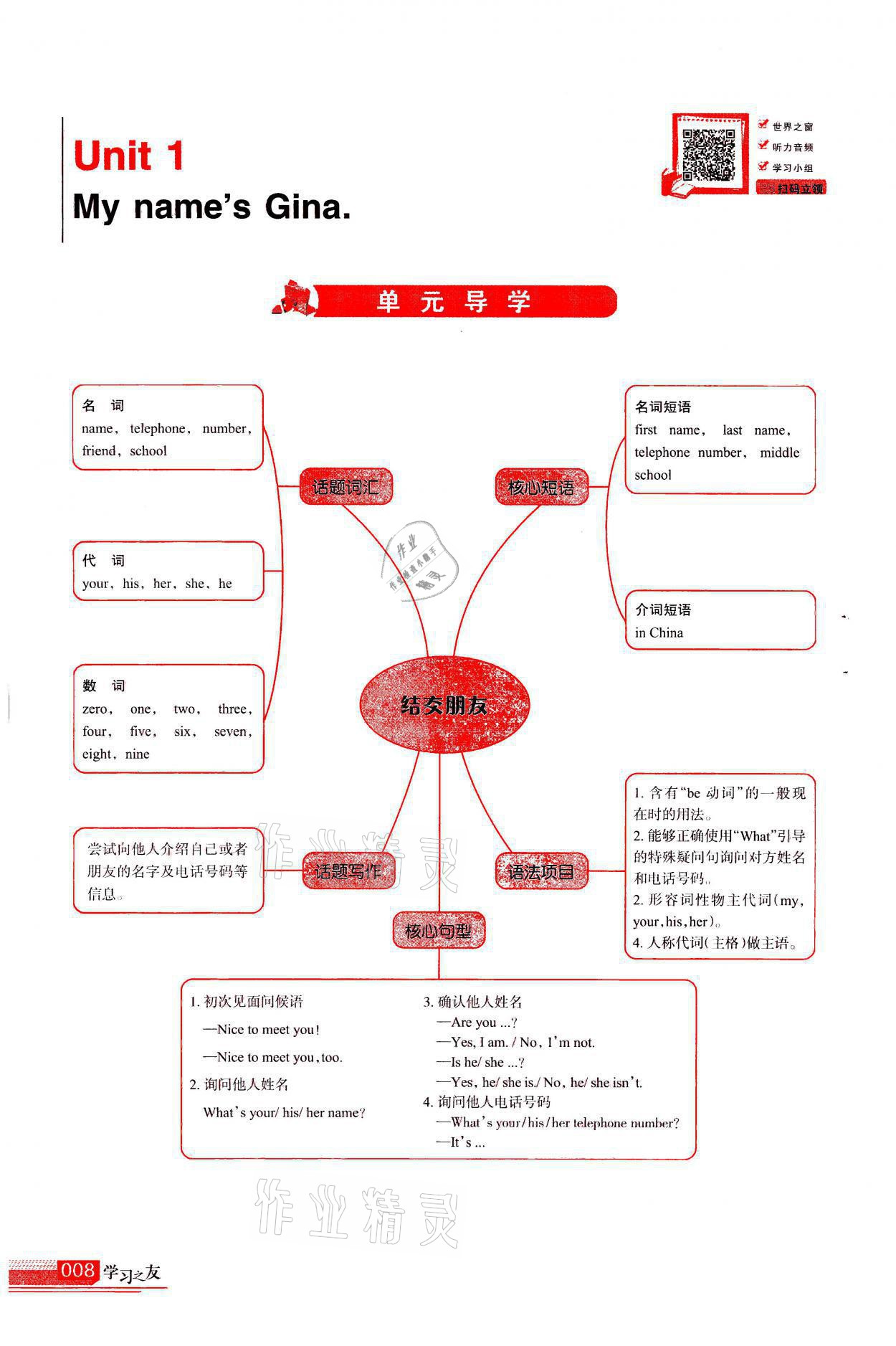 2021年学习之友七年级英语上册人教版 参考答案第8页