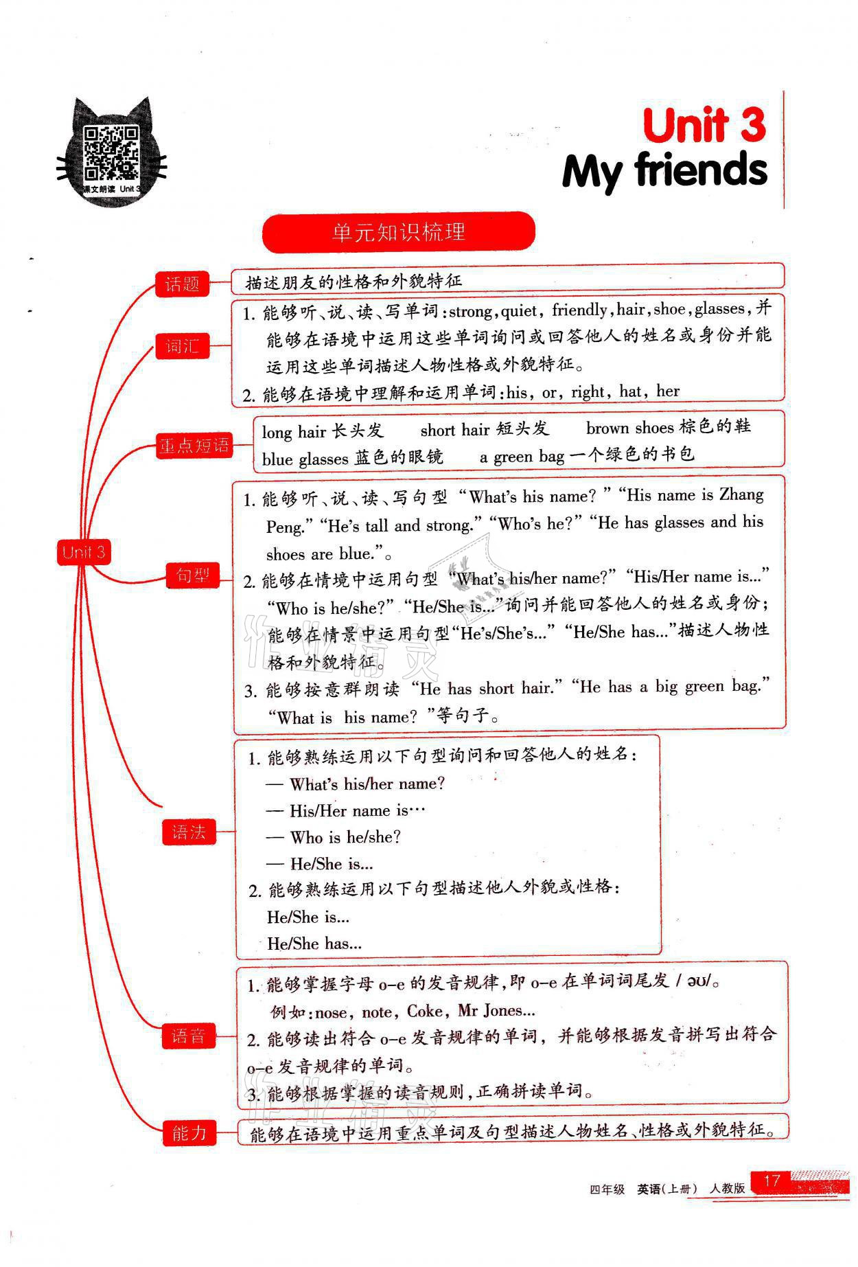 2021年学习之友四年级英语上册人教版 参考答案第17页