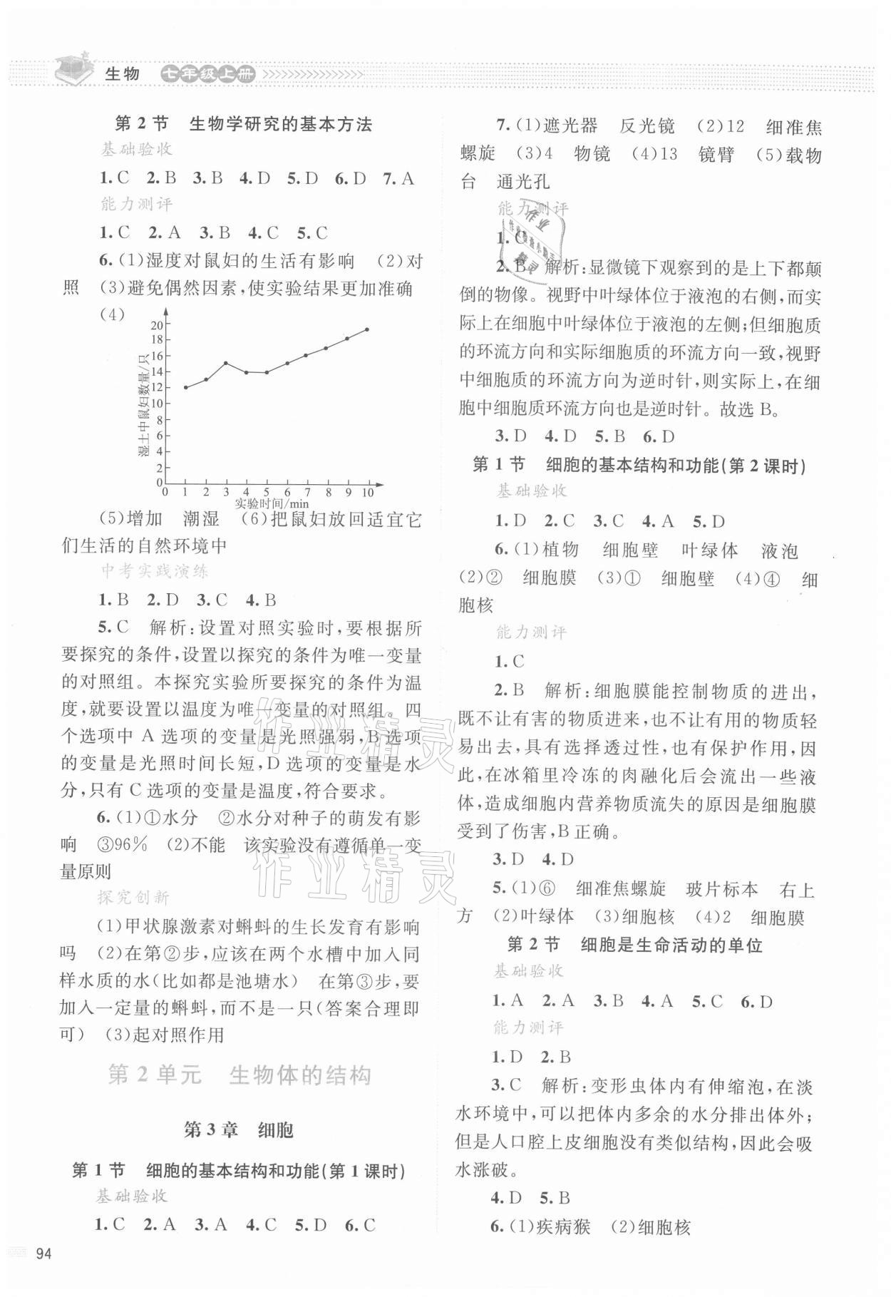 2021年课堂精练七年级生物上册北师大版云南专版 第2页