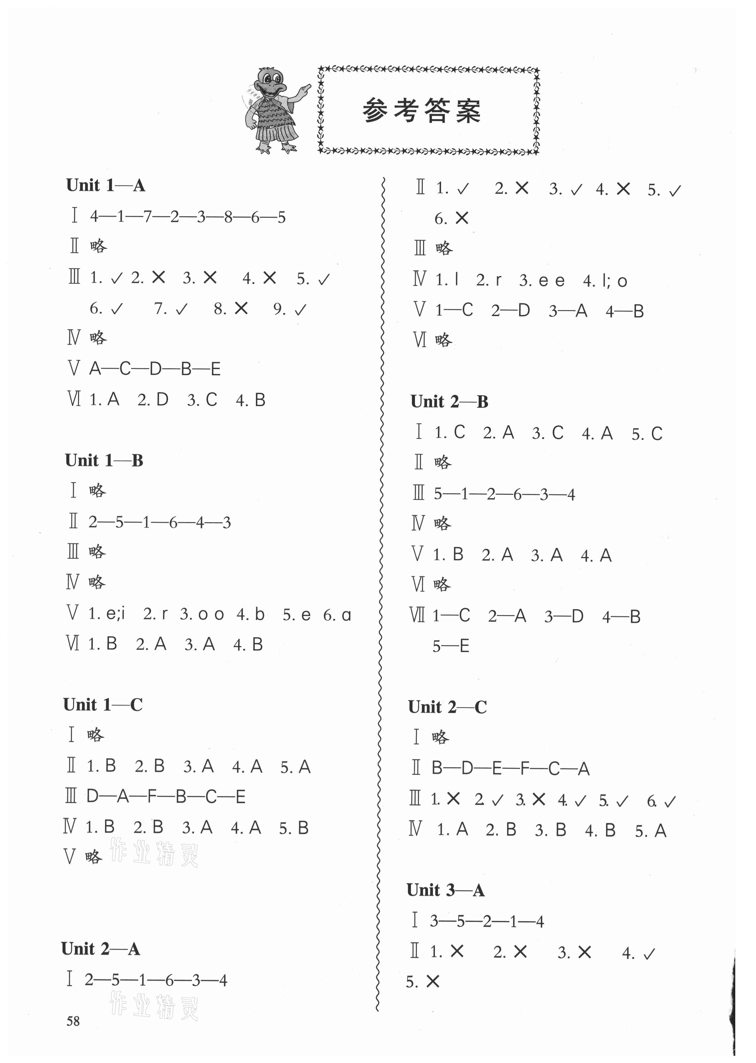 2021年小学英语课堂练习三年级上册人教版合肥工业大学出版社 第1页