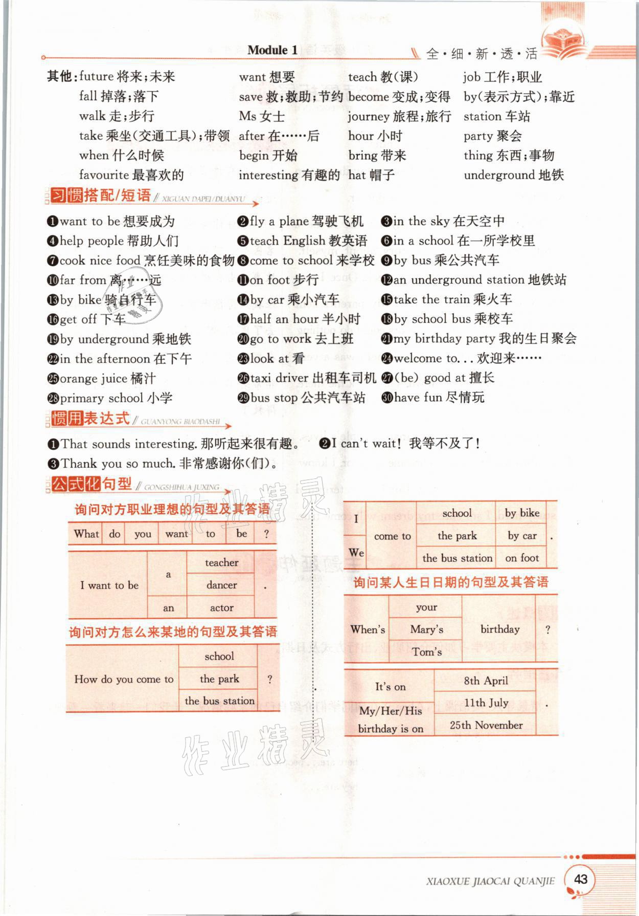 2021年教材課本五年級(jí)英語(yǔ)上冊(cè)滬教版 參考答案第42頁(yè)