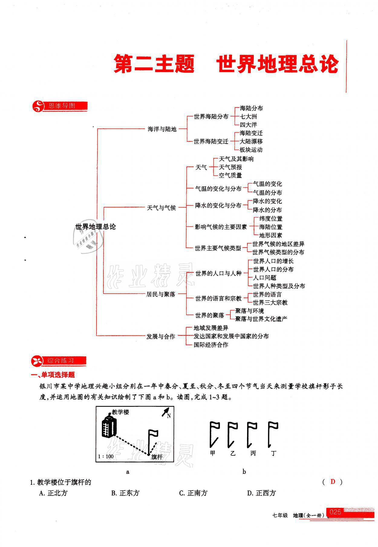 2021年學(xué)習(xí)之友七年級地理全一冊人教版 參考答案第25頁