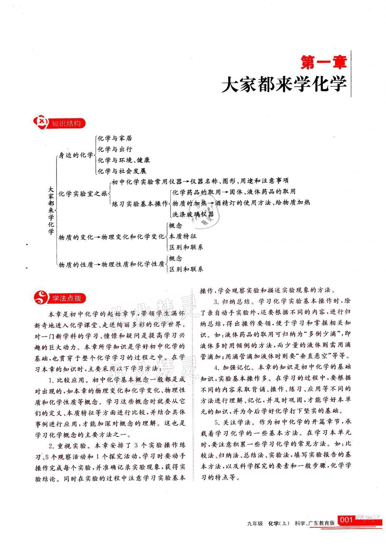 2021年学习之友九年级化学上册科粤版 参考答案第1页