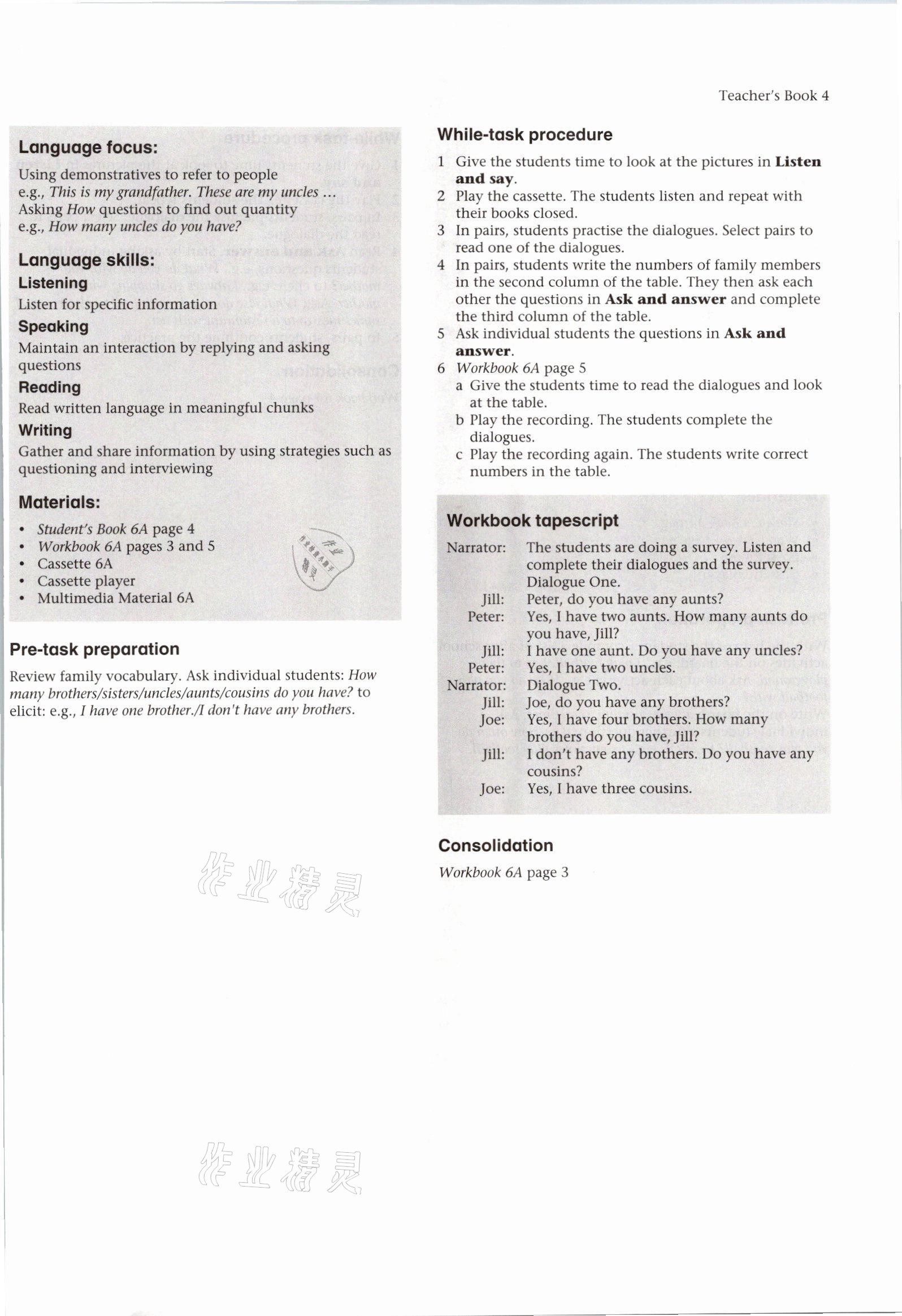 2021年教材課本六年級英語第一學(xué)期滬教版54制 參考答案第6頁