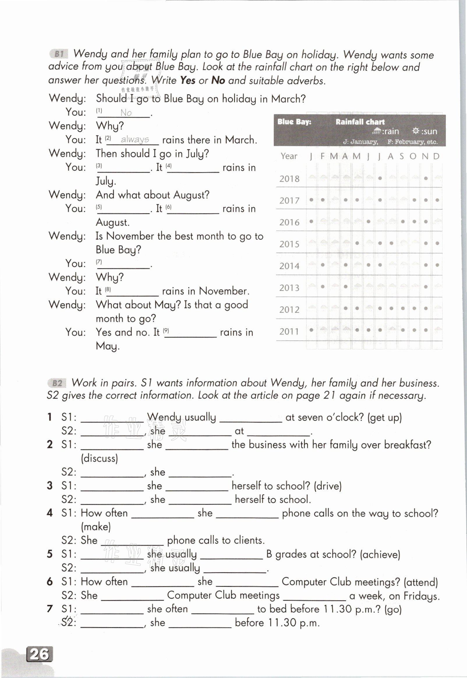 2021年教材課本八年級英語上冊滬教版54制 參考答案第49頁