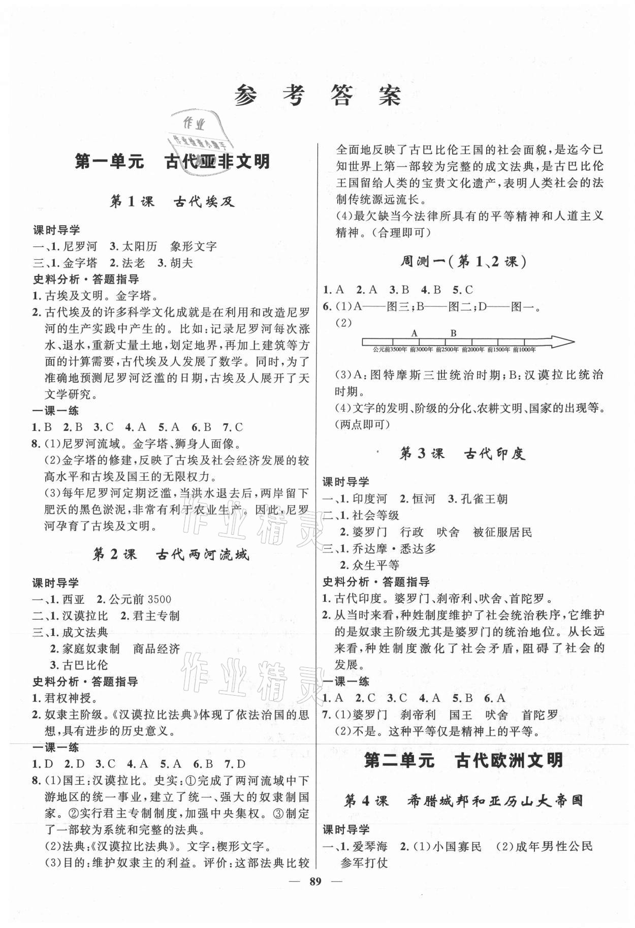 2021年奪冠百分百新導(dǎo)學(xué)課時練九年級歷史全一冊人教版 第1頁